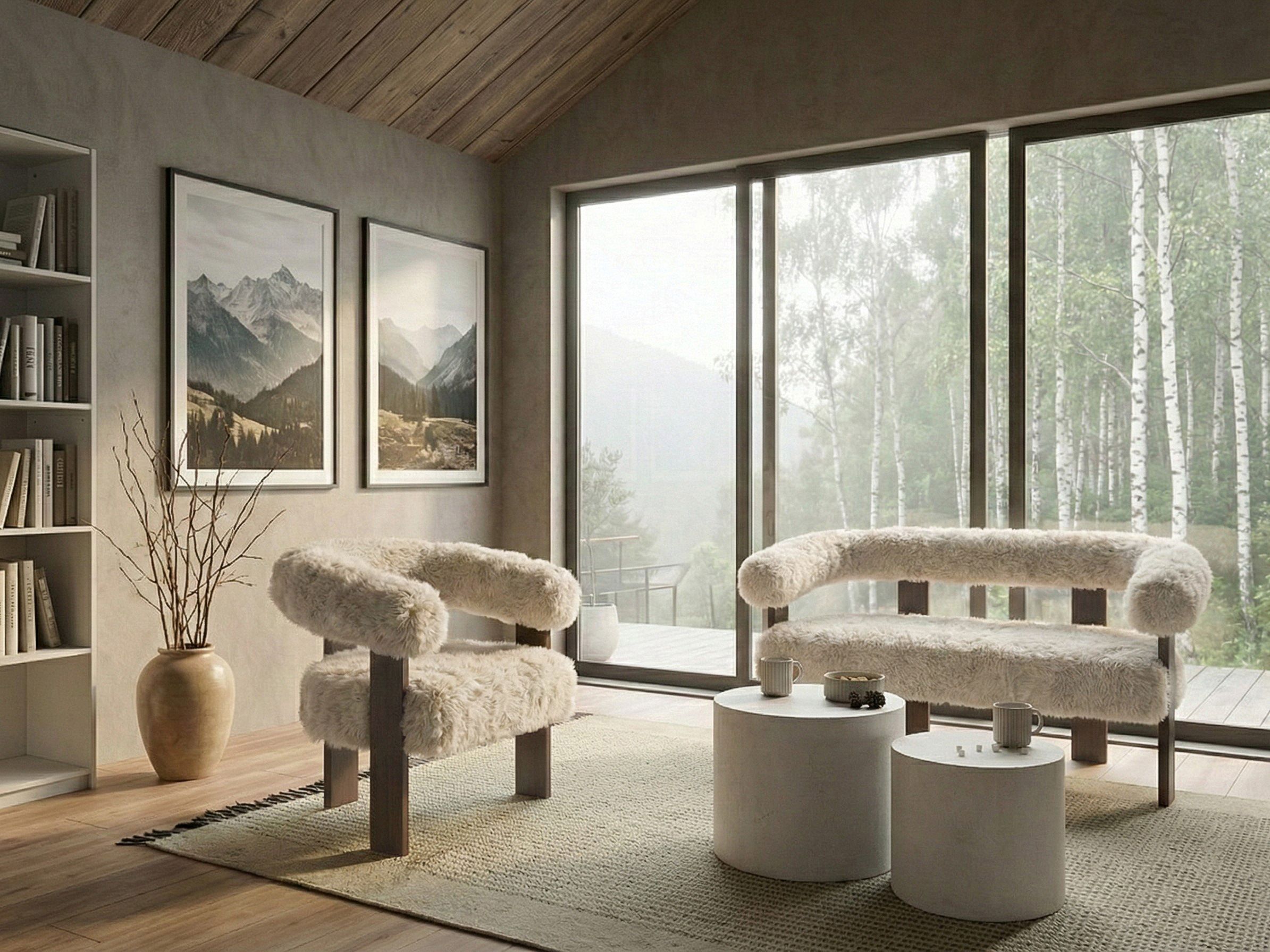 Fotelj Berwyn 3264 (Bela + Temno rjava)