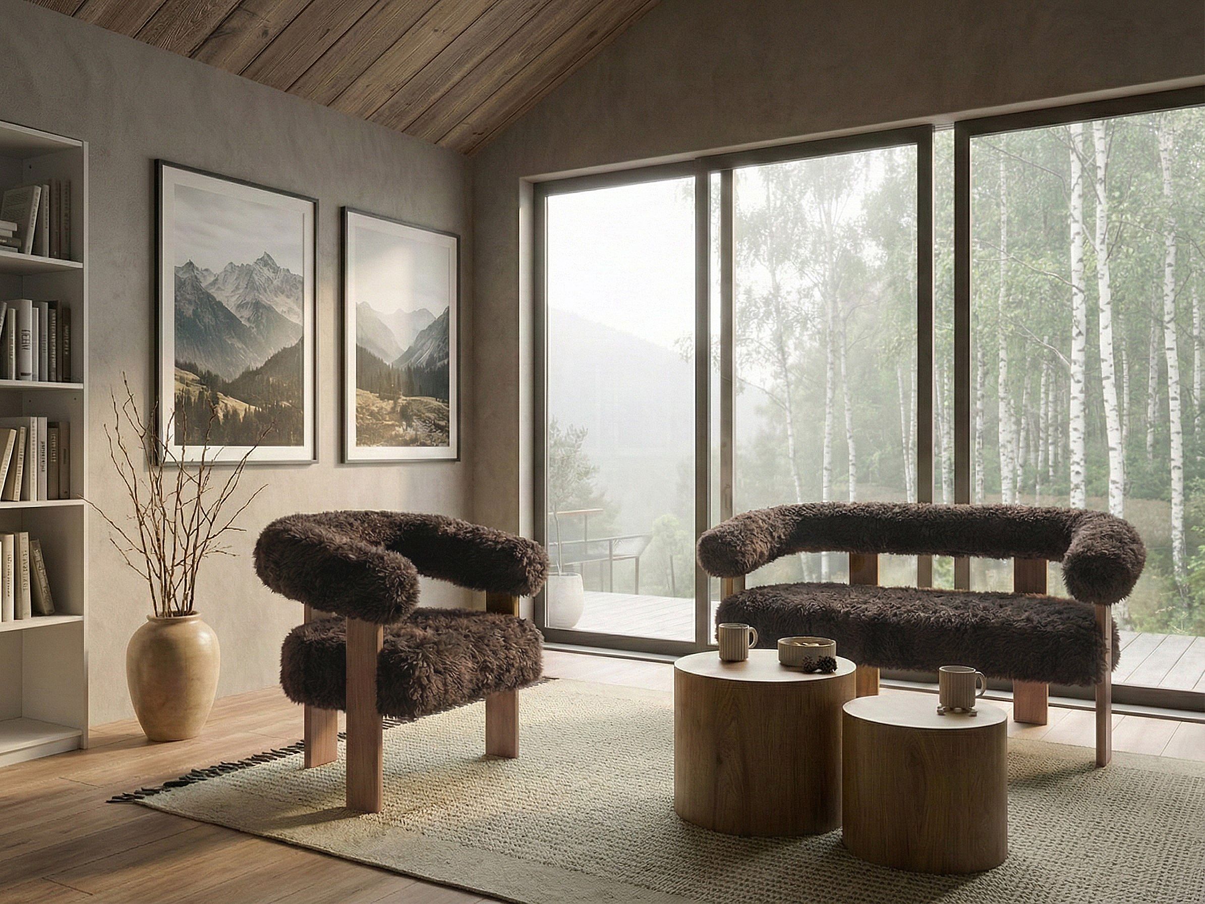 Fotelj Berwyn 3264 (Temno rjava + Svetlo rjava)