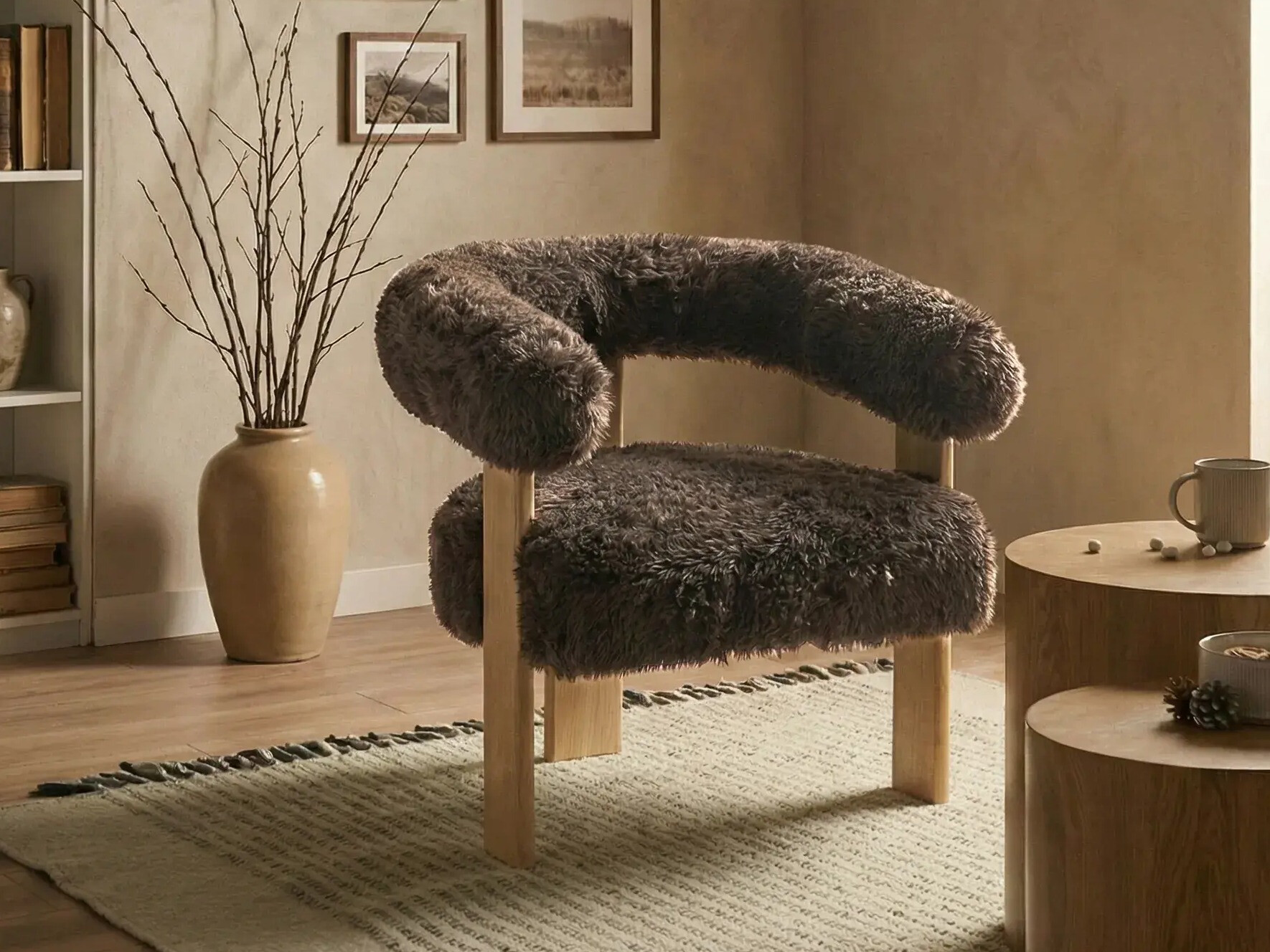 Fotelj Berwyn 3264 (Temno rjava + Svetlo rjava)