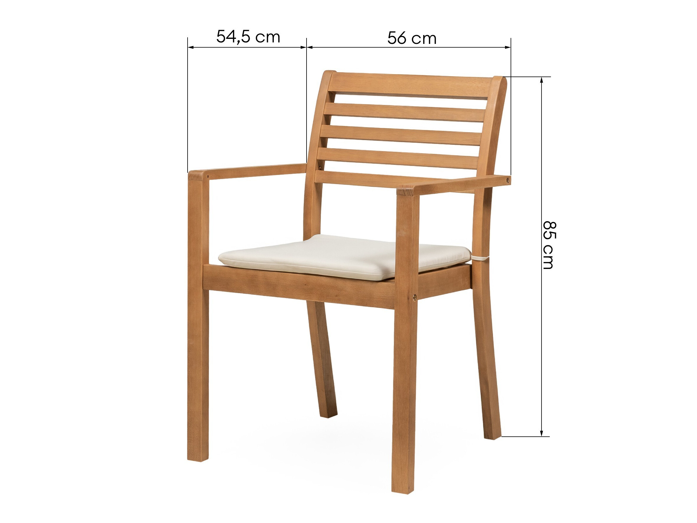Vrtni stol Burleson 669 (Bež + Tikovina)