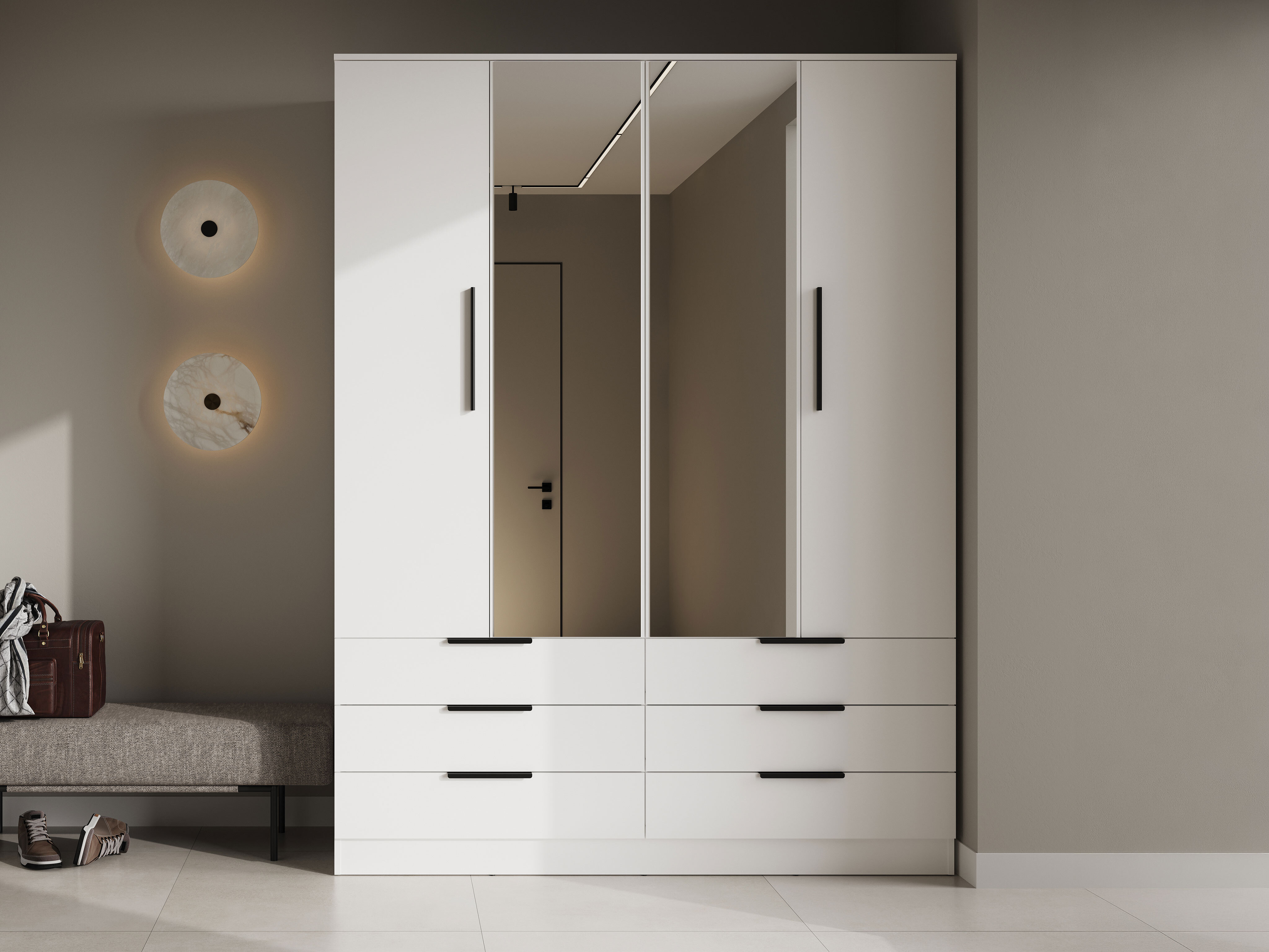 Garderobna omara Fresno 182 (Bela)