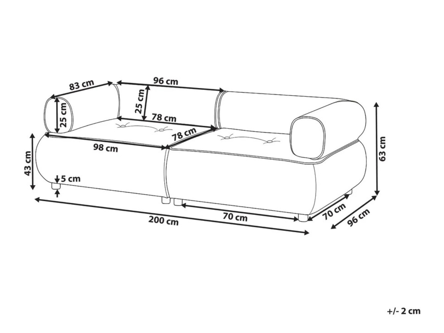 Kavč Berwyn 3265 (Bela)