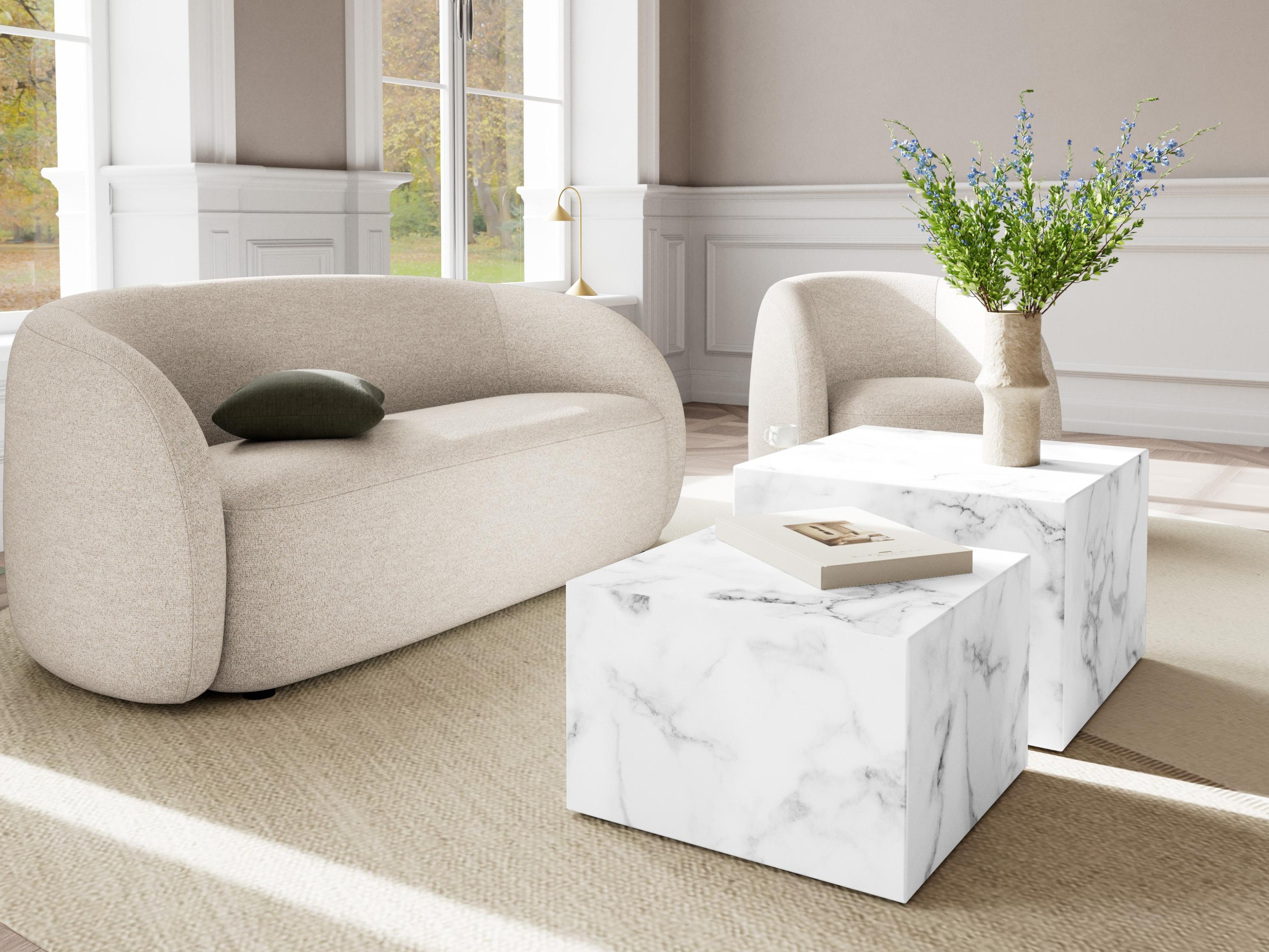 Komplet klubskih mizic Norsica 603 (Beli marmor)