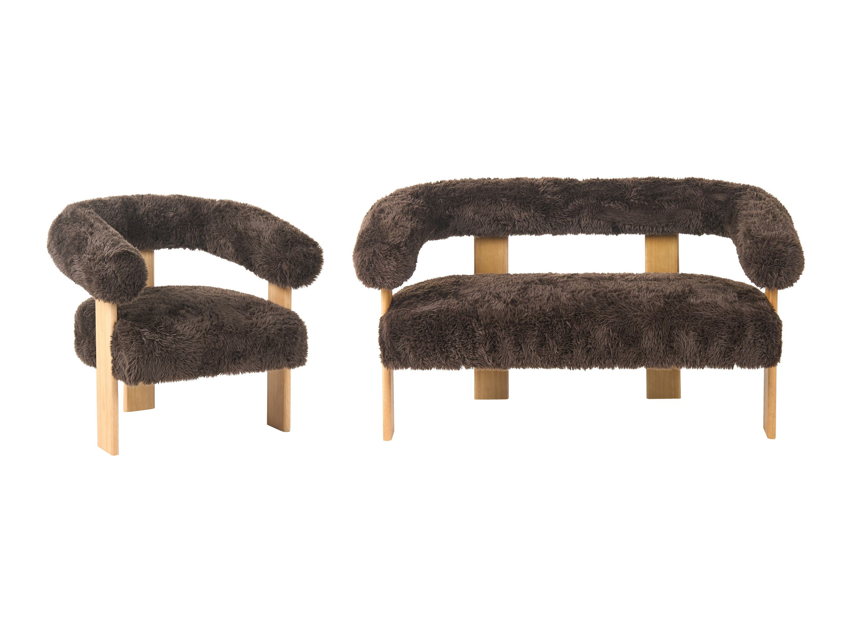 Komplet oblazinjenega pohištva Berwyn 3269 (Temno rjava + Svetlo rjava)