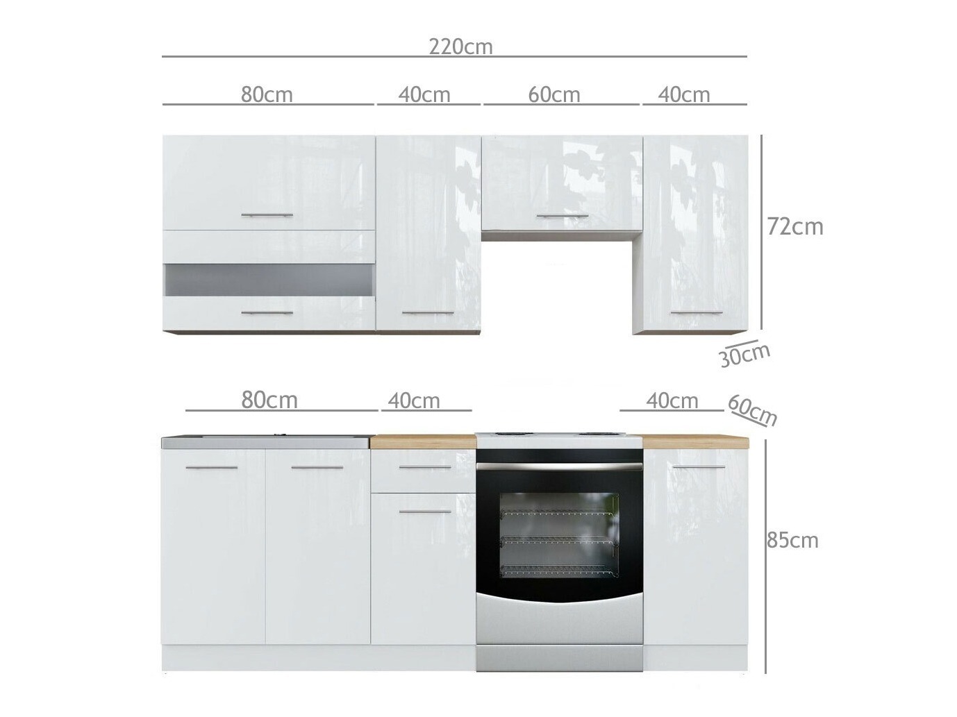 Modularni kuhinjski komplet Tiffa Grey 104
