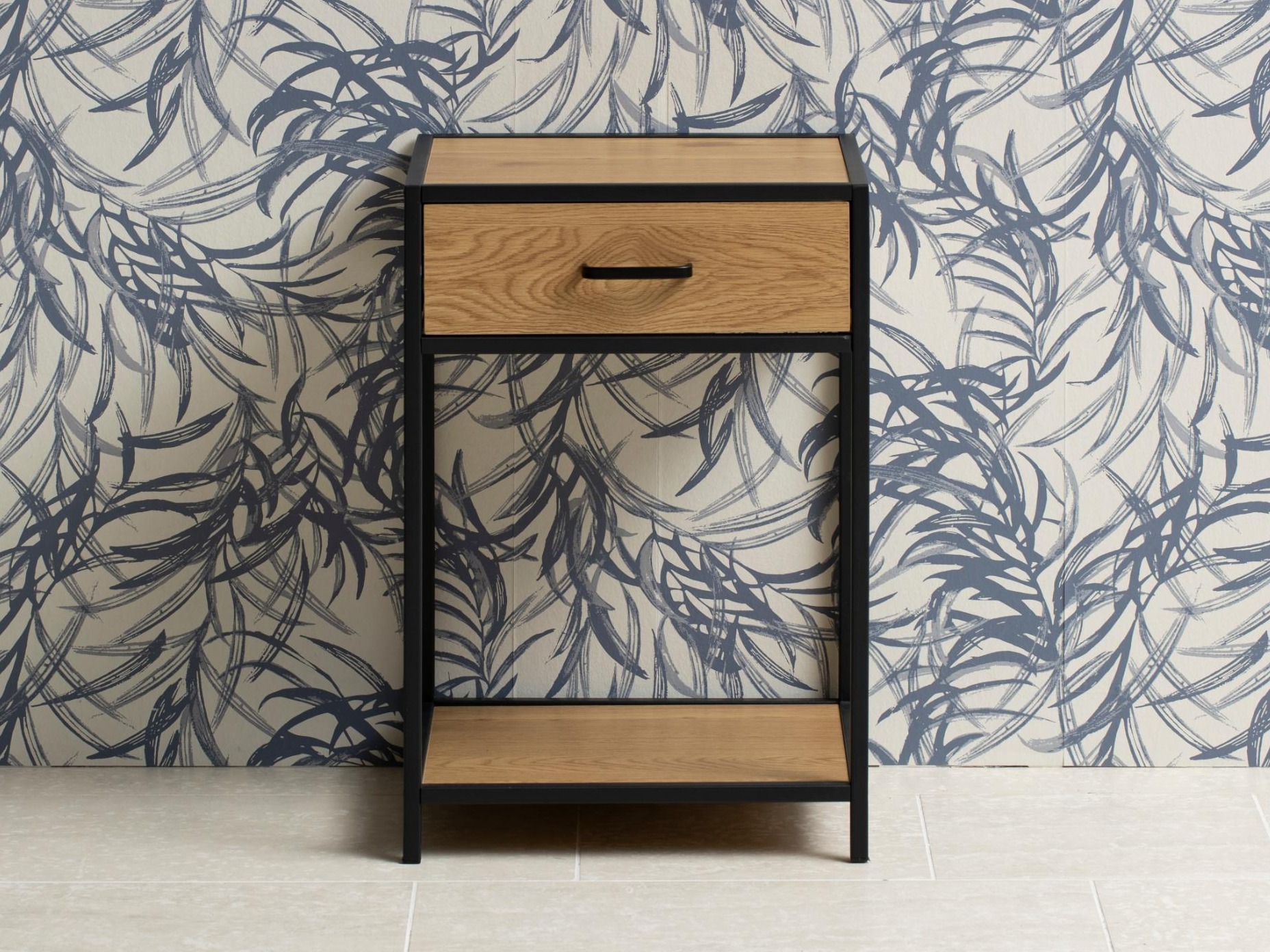 Nočna omarica Norsica Sevferi 128 (Divji hrast + Črna)