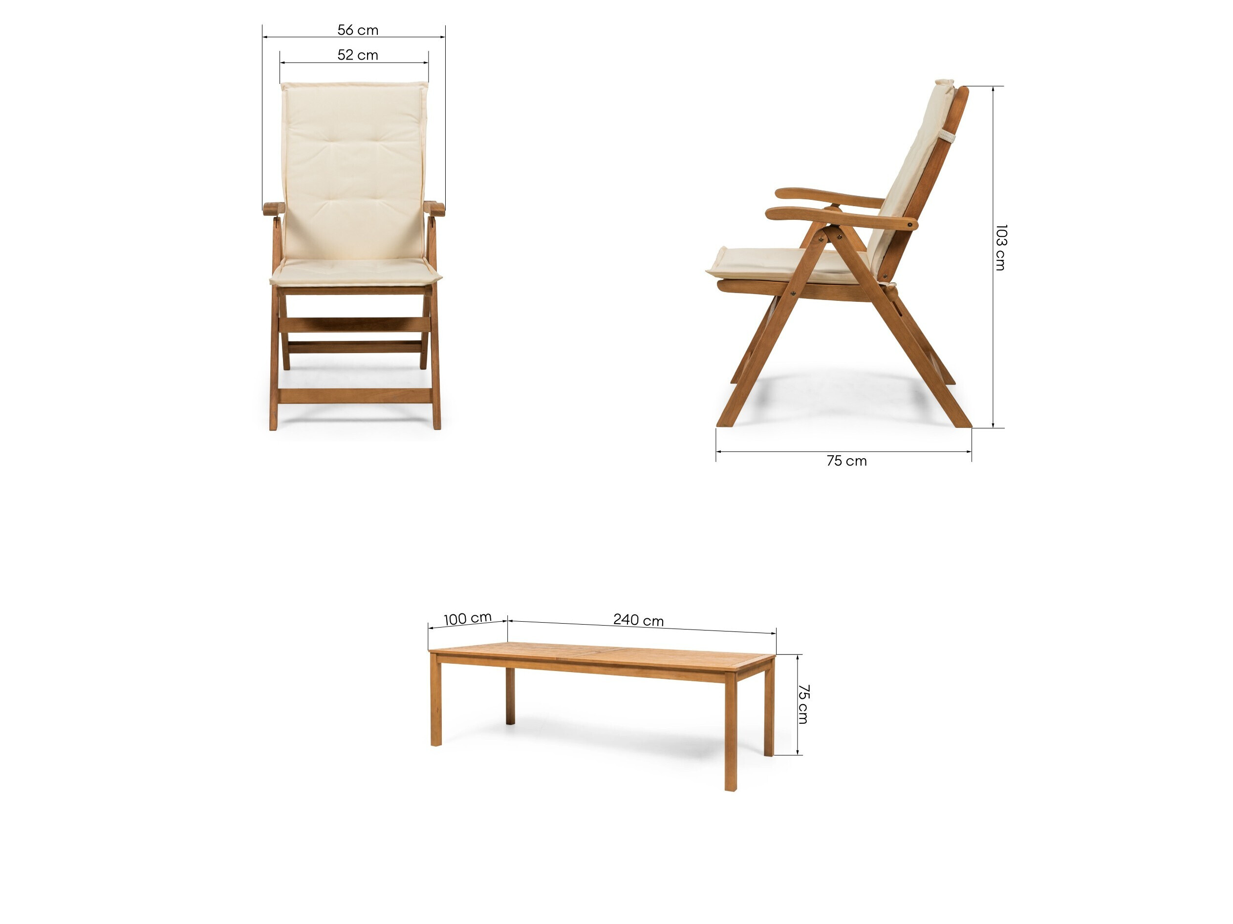 Komplet mize in stolov Burleson 685 (Krema)