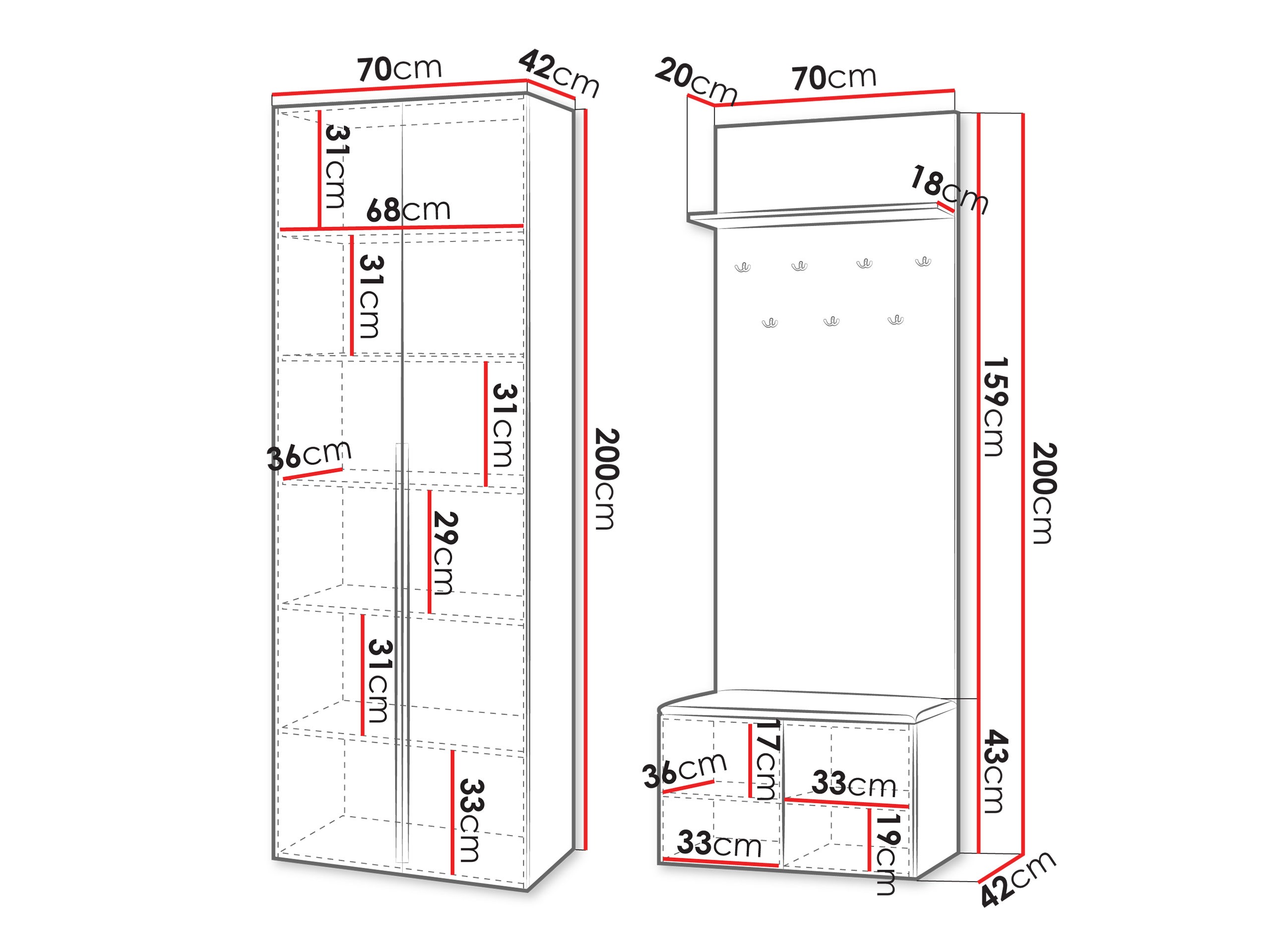 Komplet za predsobo Comfivo Magister I