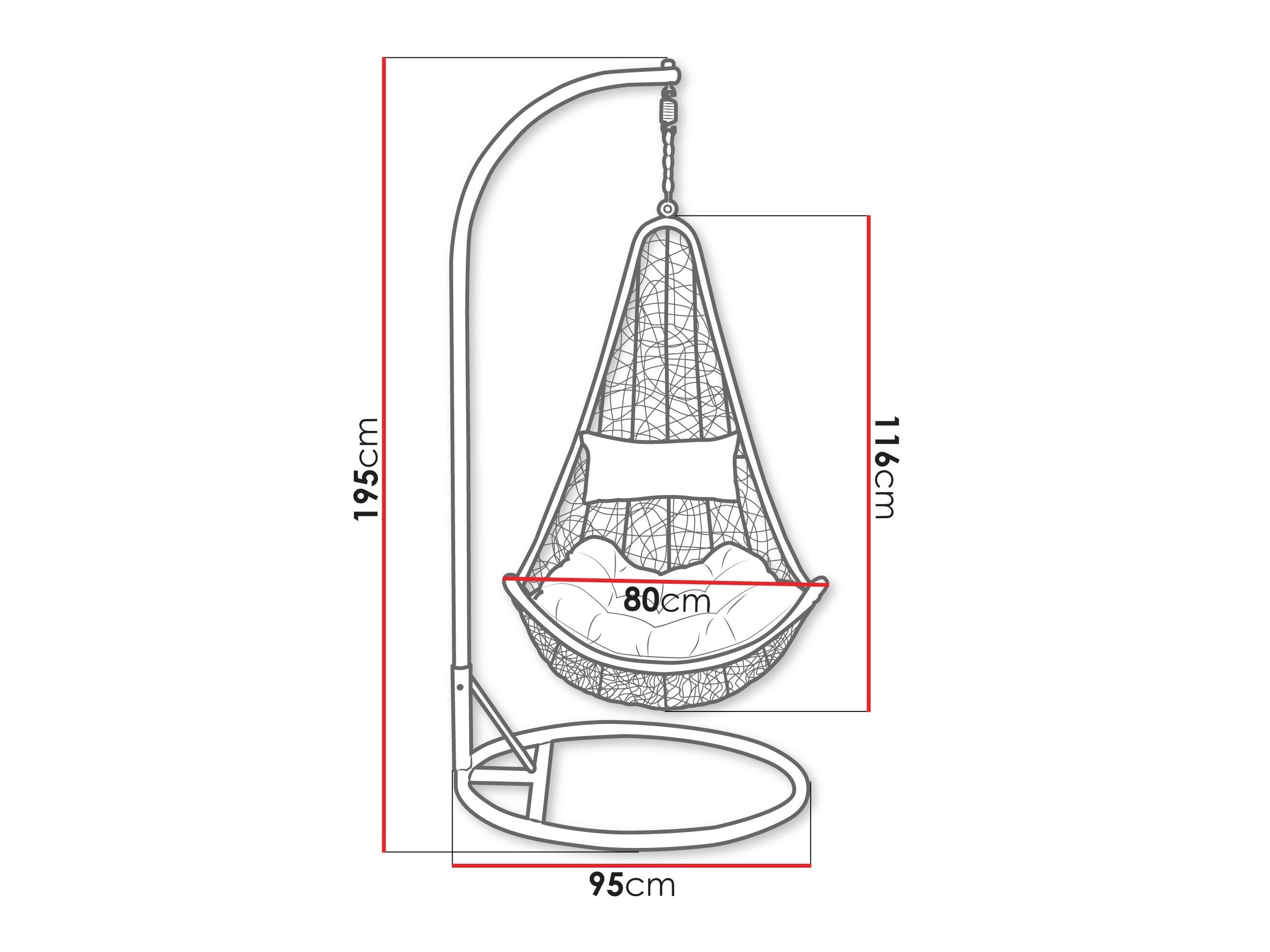 Viseči stol Comfivo Figae (Siva)