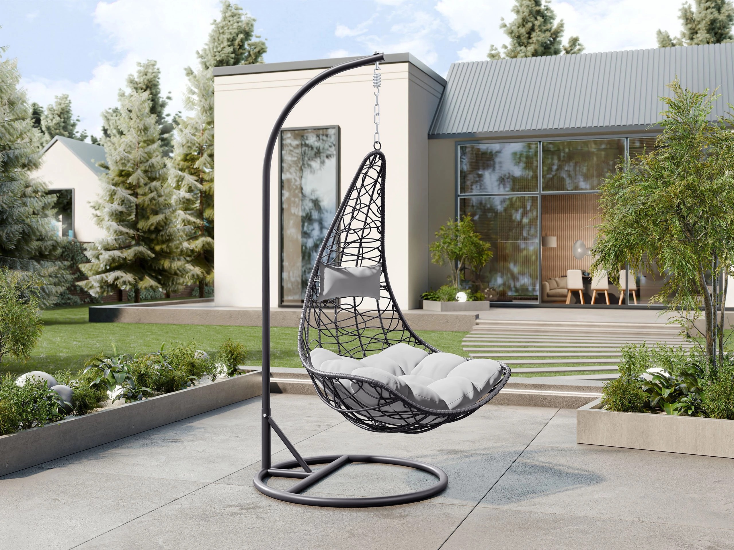 Viseči stol Comfivo Figae (Siva)