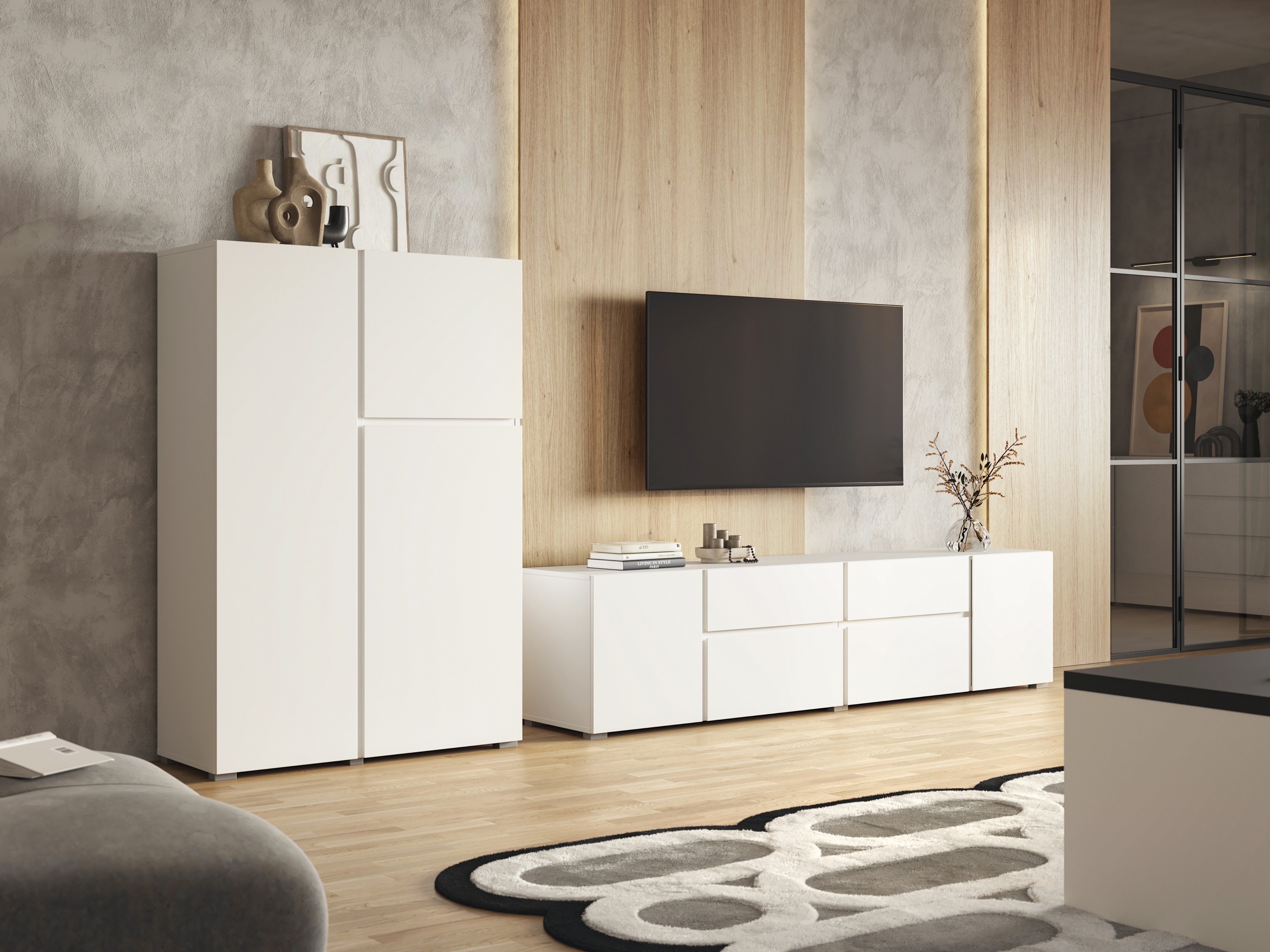 Komplet za dnevno sobo Elbleve 104 (Bela)