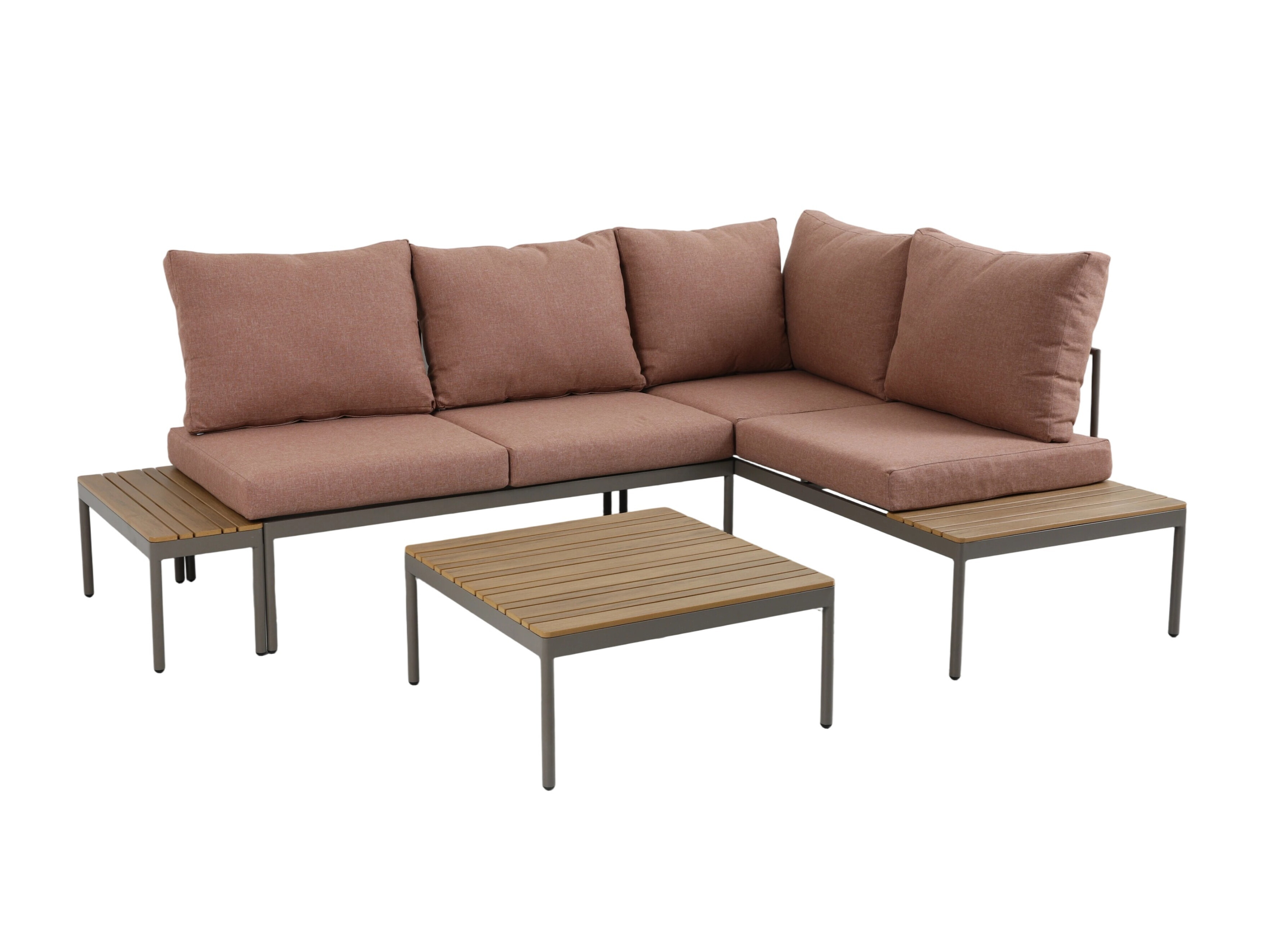 Komplet vrtnega pohištva Burleson 696 (Sivorjava)