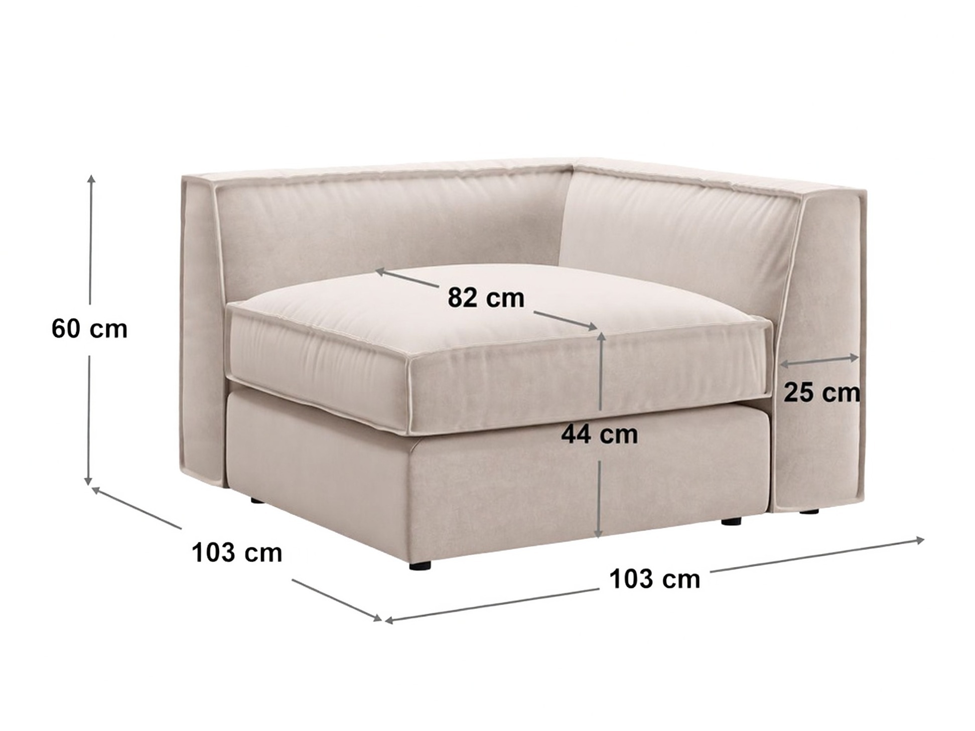Modularni sedežni element Dalodei 101 (Babel White)