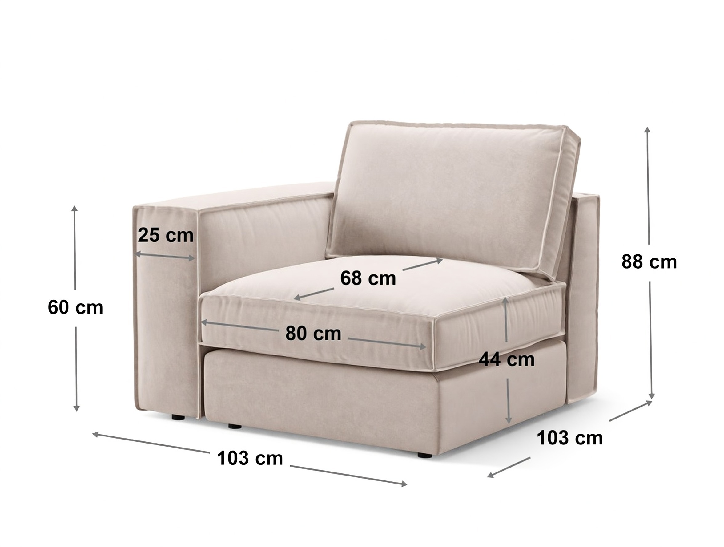 Modularni fotelj Dalodei 102 (Babel Sand)