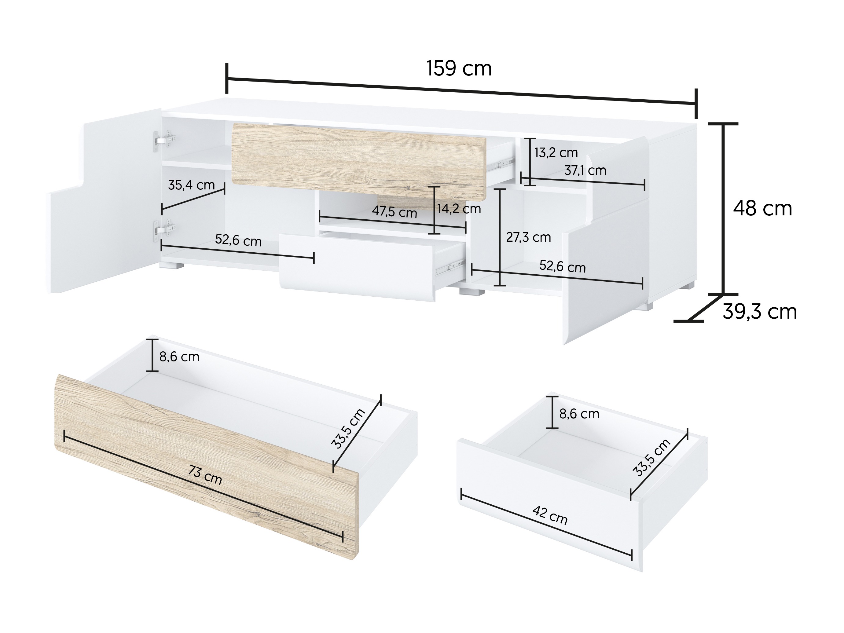 TV-omarica Torsone 101 (Antracit + Gloss antracit + Hrast Grandson)