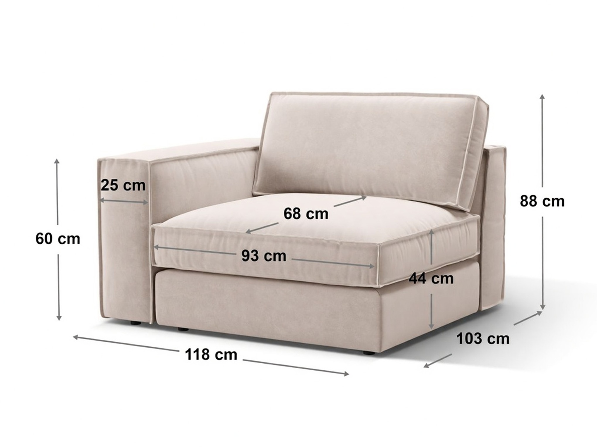 Modularni fotelj Dalodei 103 (Babel Toffee)