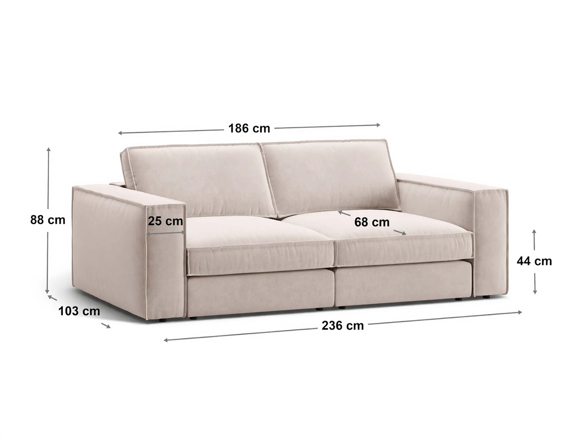 Modularni kavč Dalodei 108 (Babel Light grey)