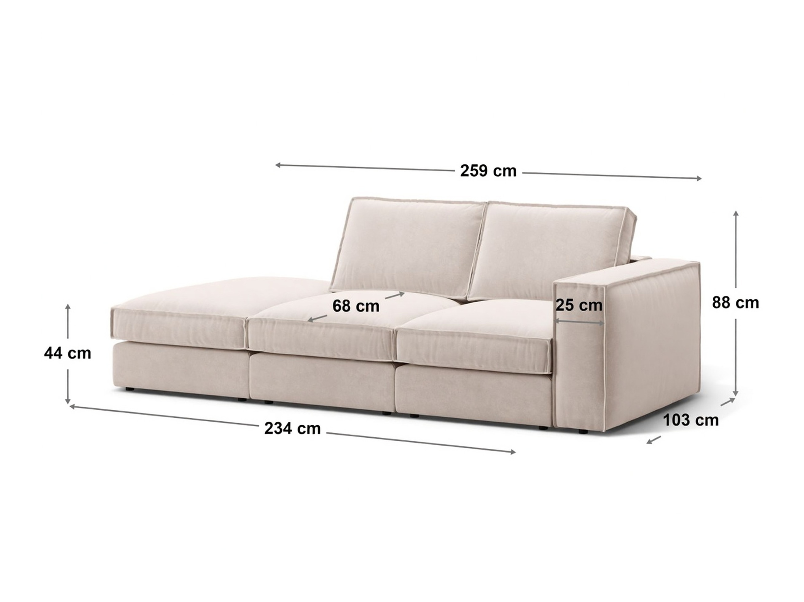 Modularni kavč Dalodei 112 (Babel Light grey)