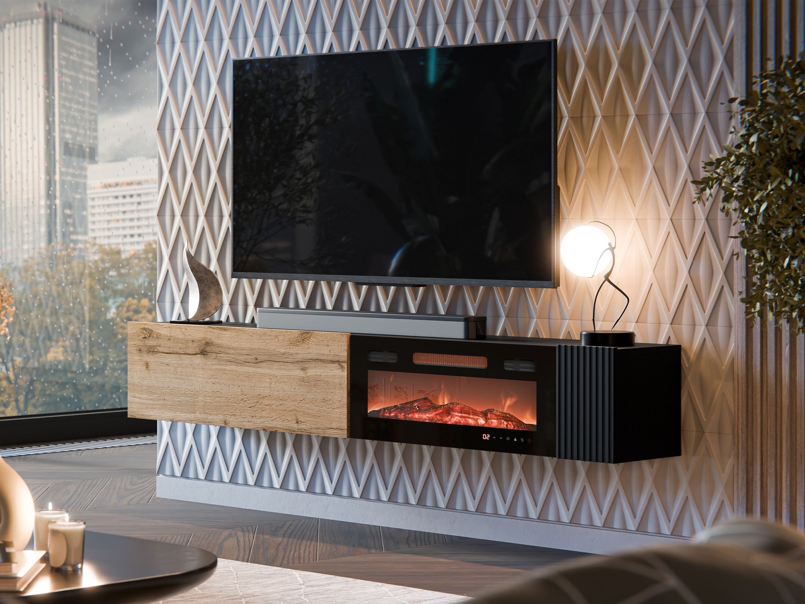 TV-omarica Species I (Wotan hrast + Črna)