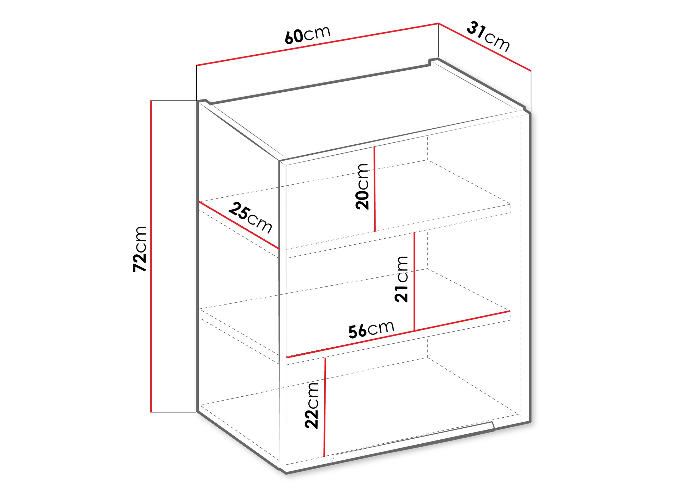 Modularna stenska omarica Sole 136