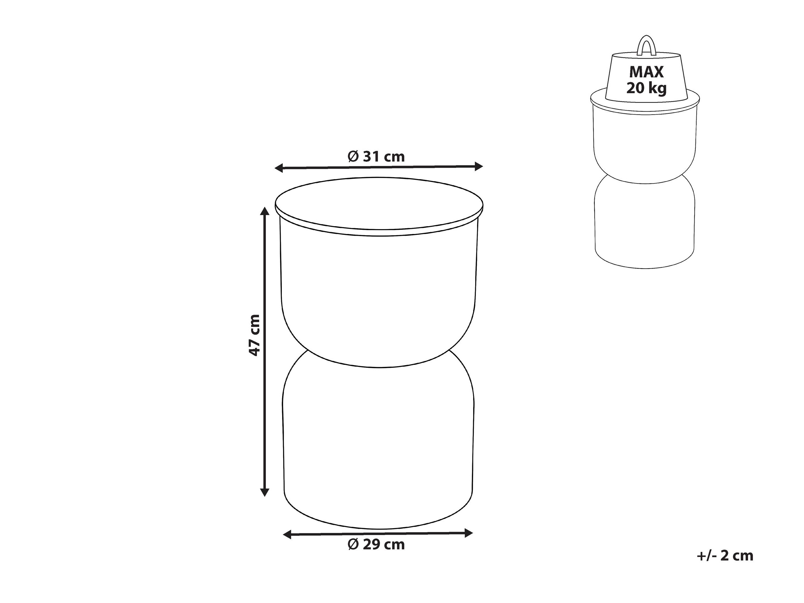 Stranska mizica Berwyn 3291 (Svetlo bež)