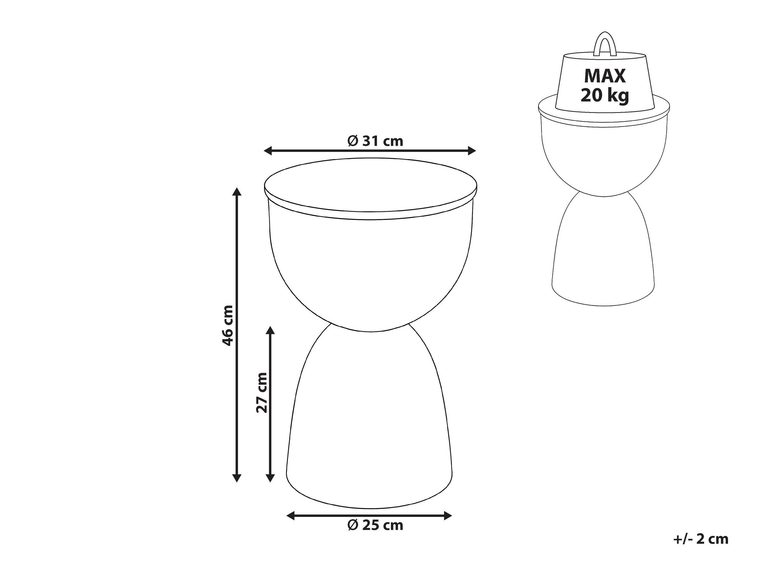 Stranska mizica Berwyn 3292 (Črna)