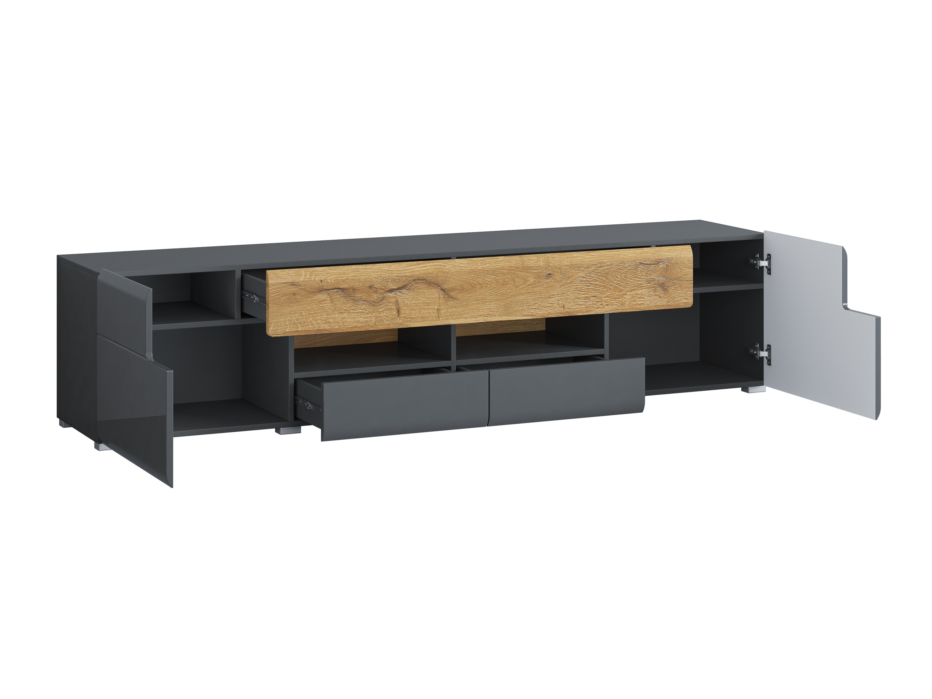 TV-omarica Torsone 113 (Antracit + Gloss antracit + Hrast Grandson)