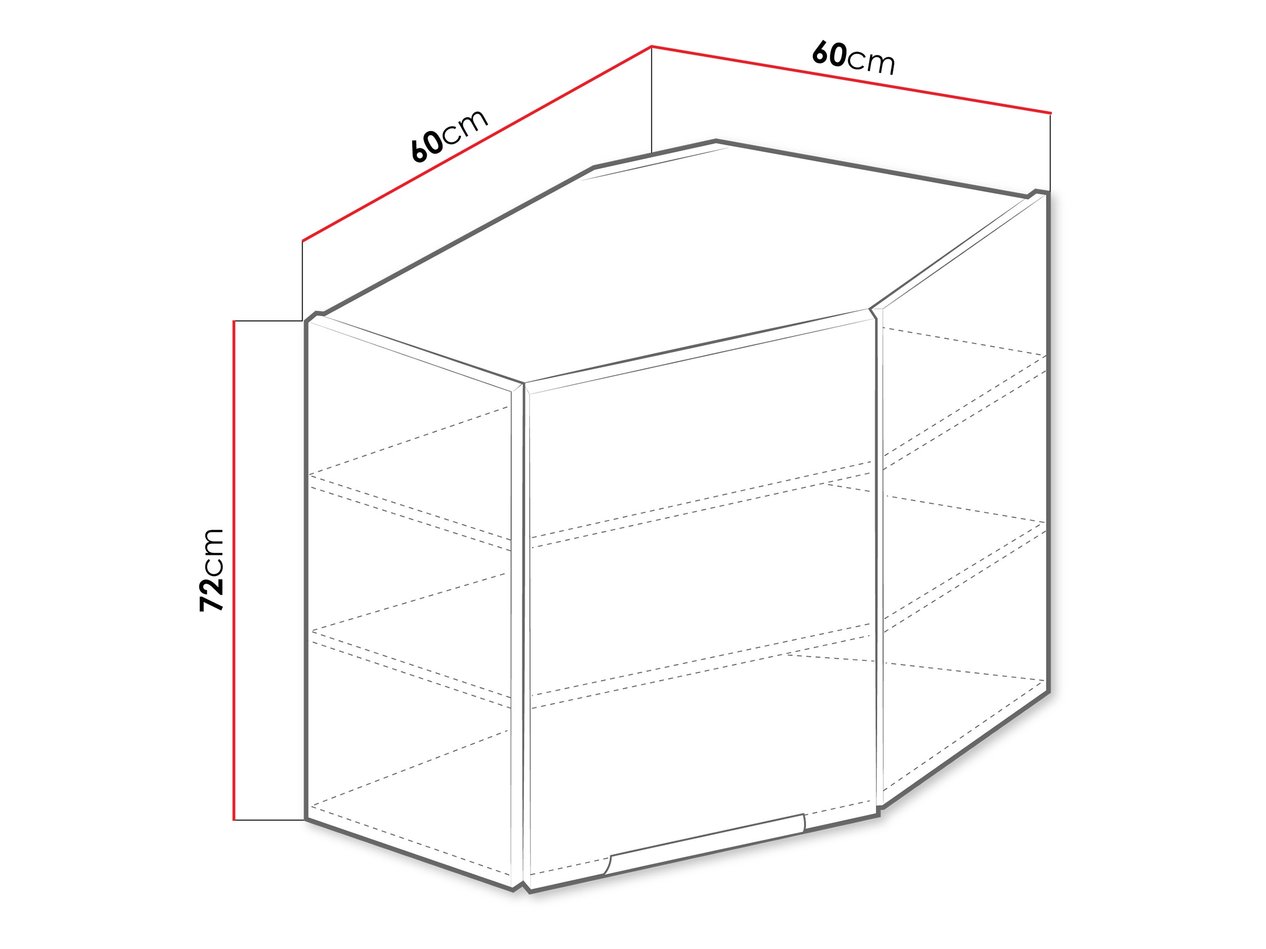 Modularna kotna stenska omarica Sole 142