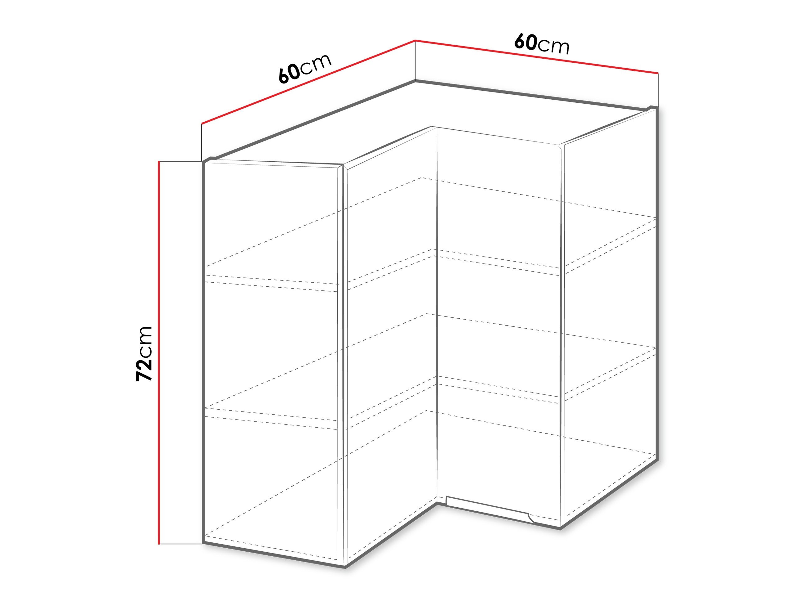 Modularna kotna stenska omarica Sole 143