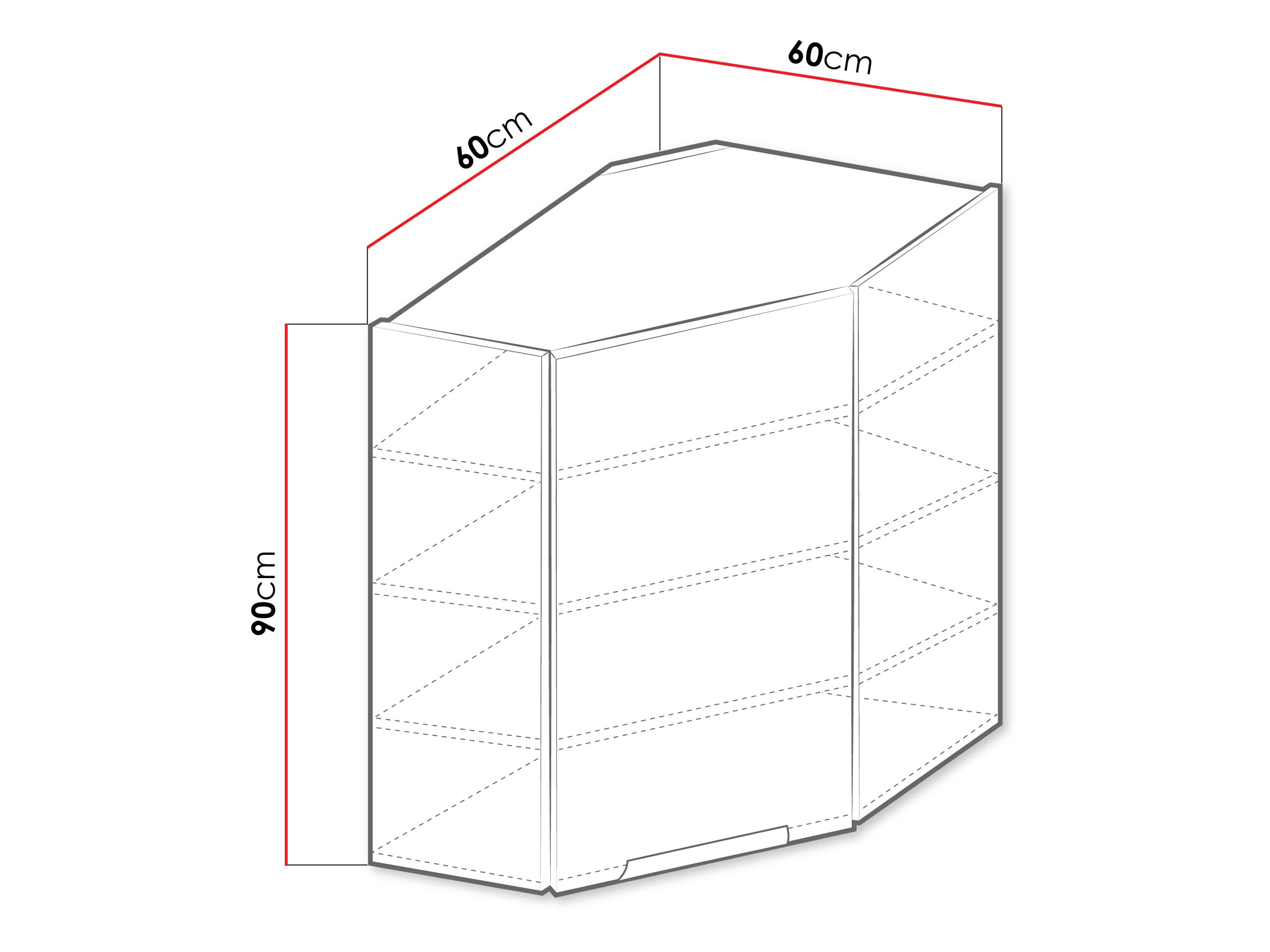 Modularna kotna stenska omarica Sole 144