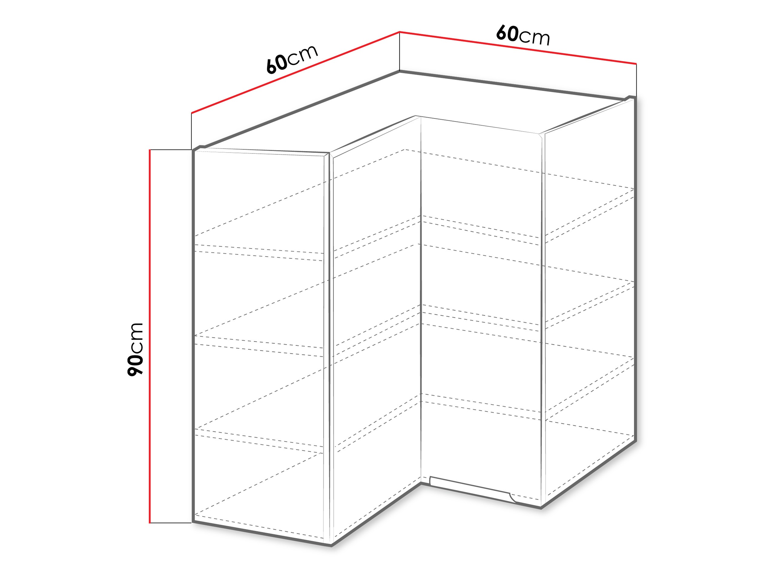 Modularna kotna stenska omarica Sole 145