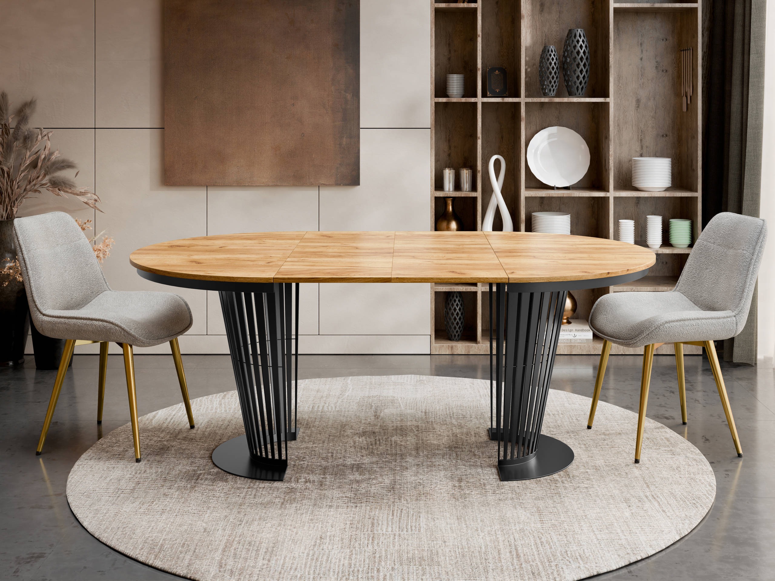 Miza Oswego 179 (Črna + Craft hrast)