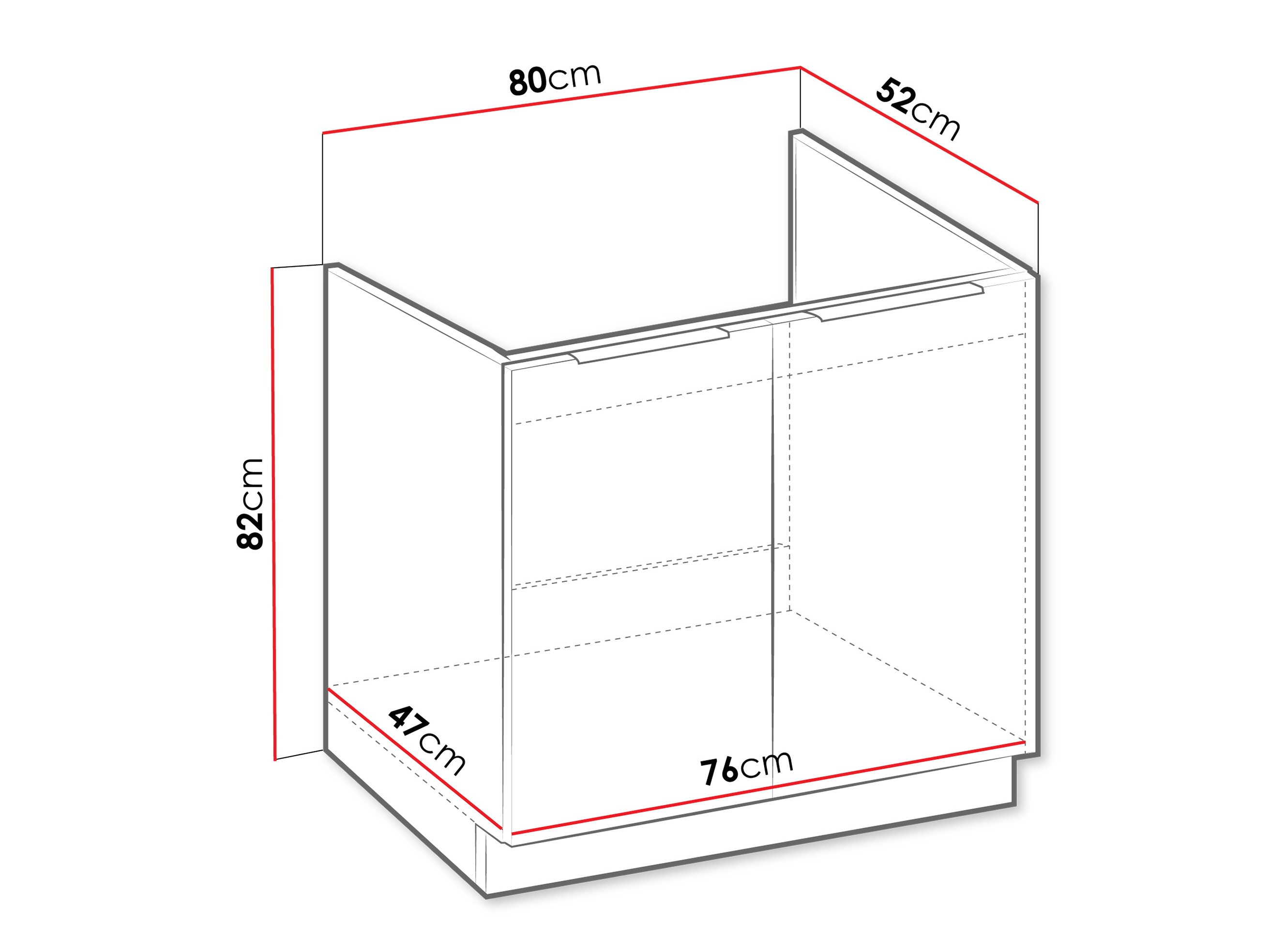 Modularna omarica za pomivalno korito z vrati Sole 153