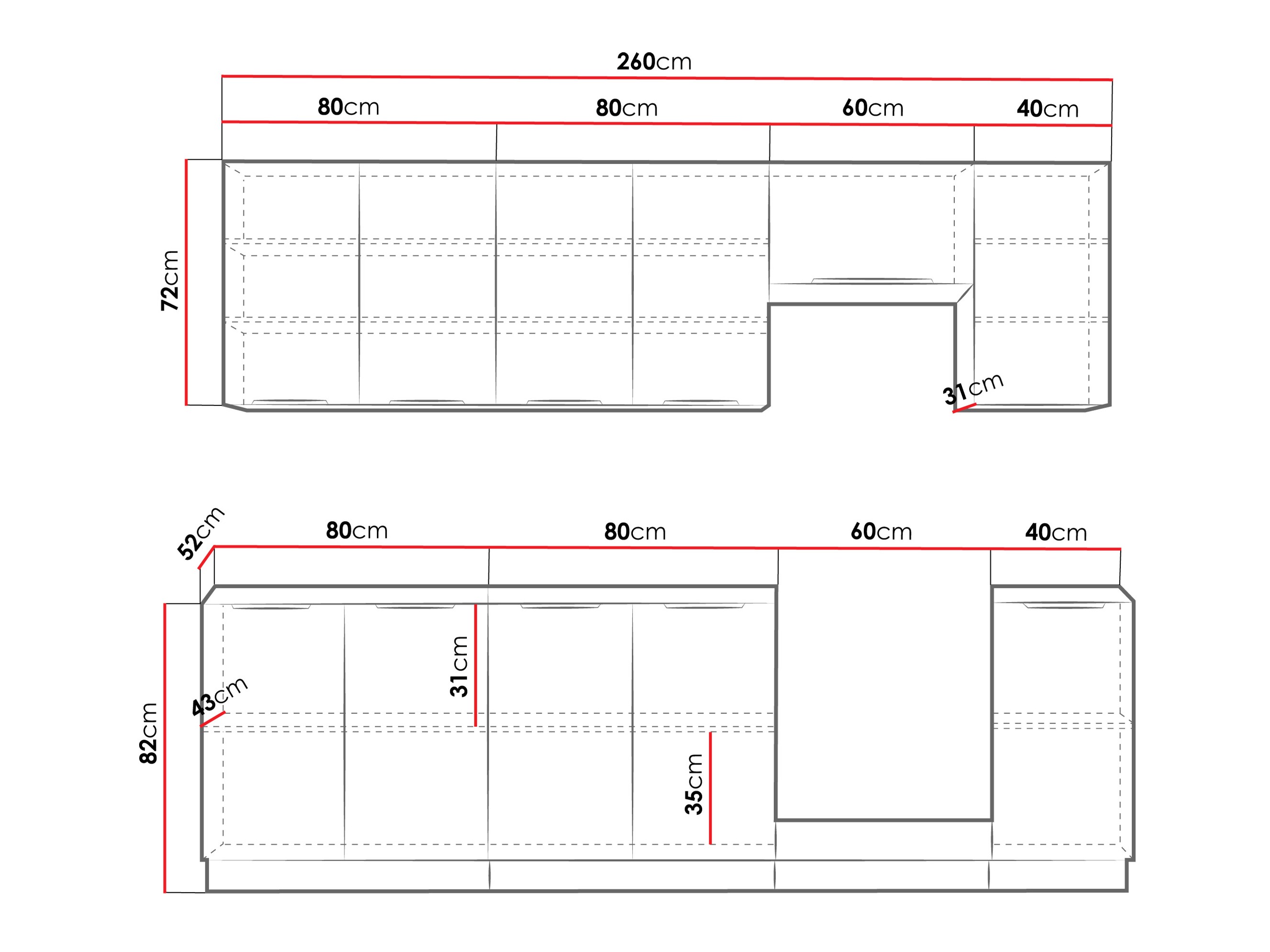 Modularni kuhinjski komplet Sole 158