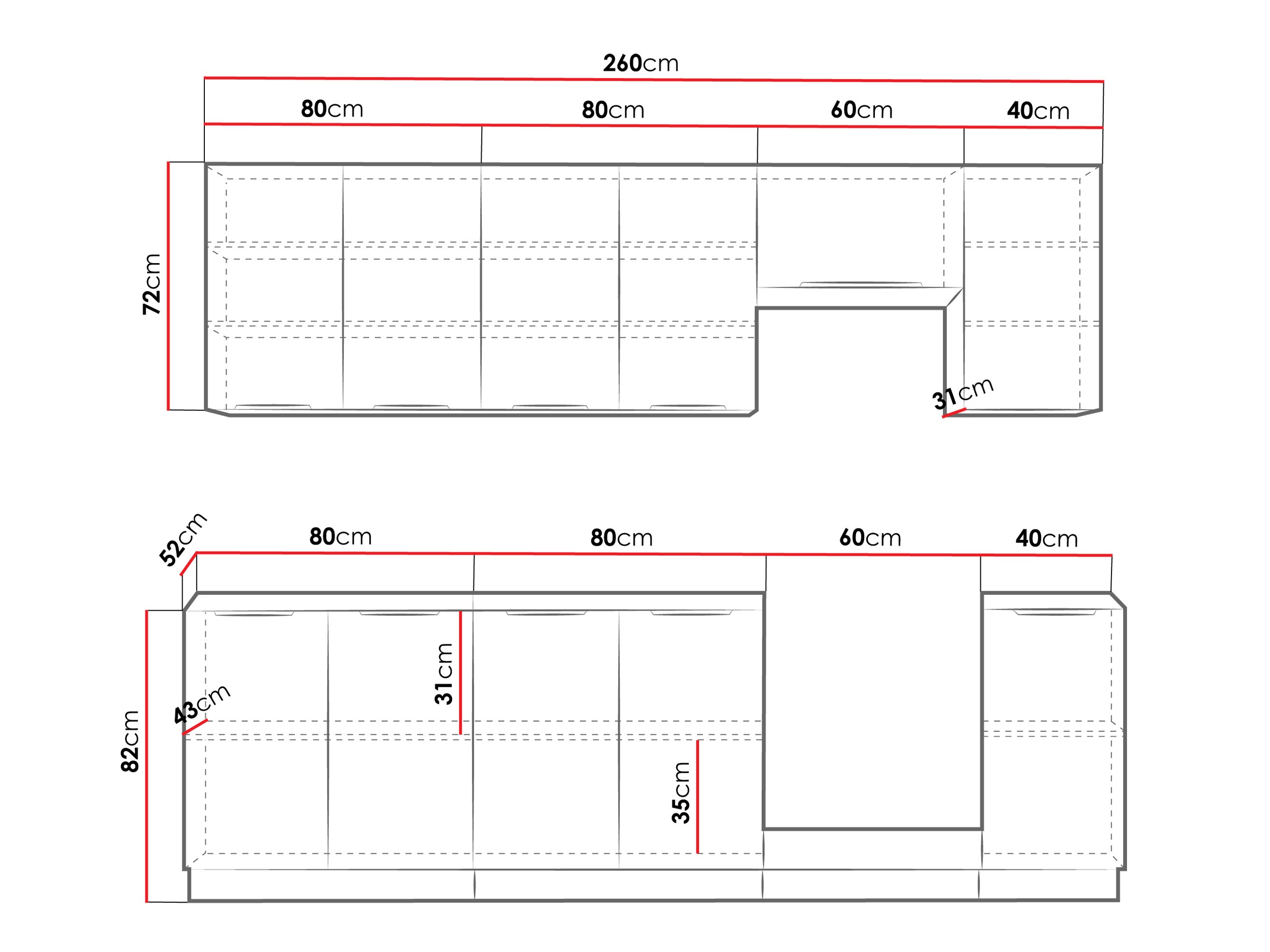 Modularni kuhinjski komplet Sole 158