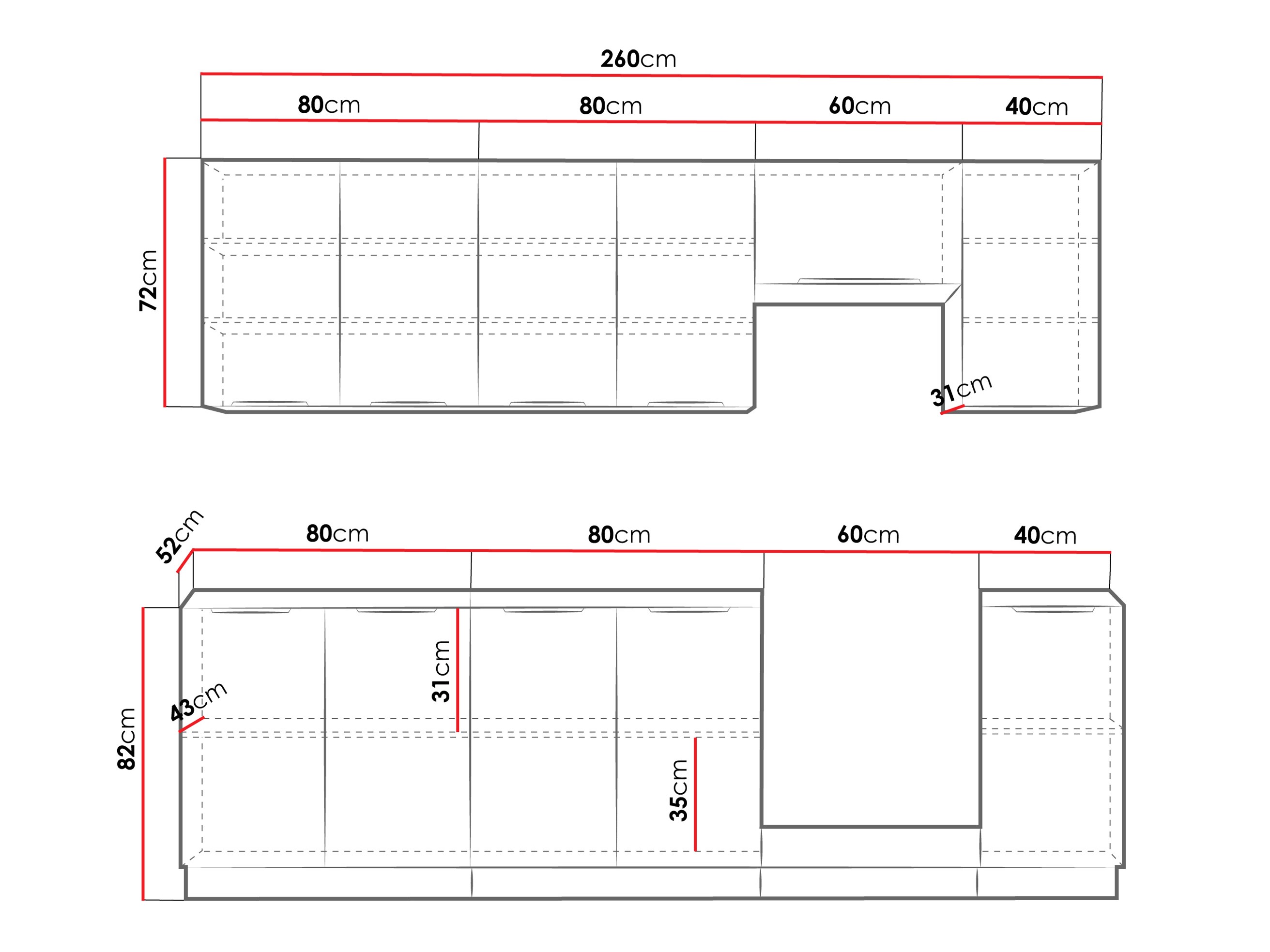Modularni kuhinjski komplet Sole 158