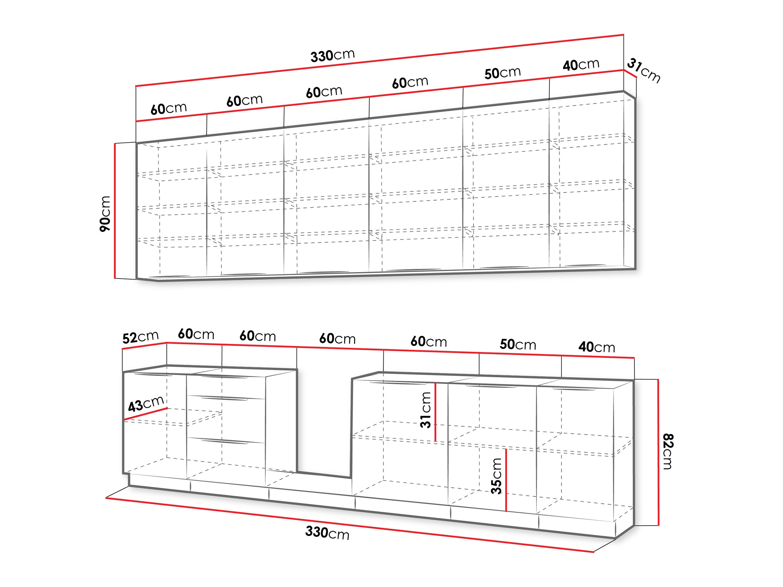 Modularni kuhinjski komplet Sole 159