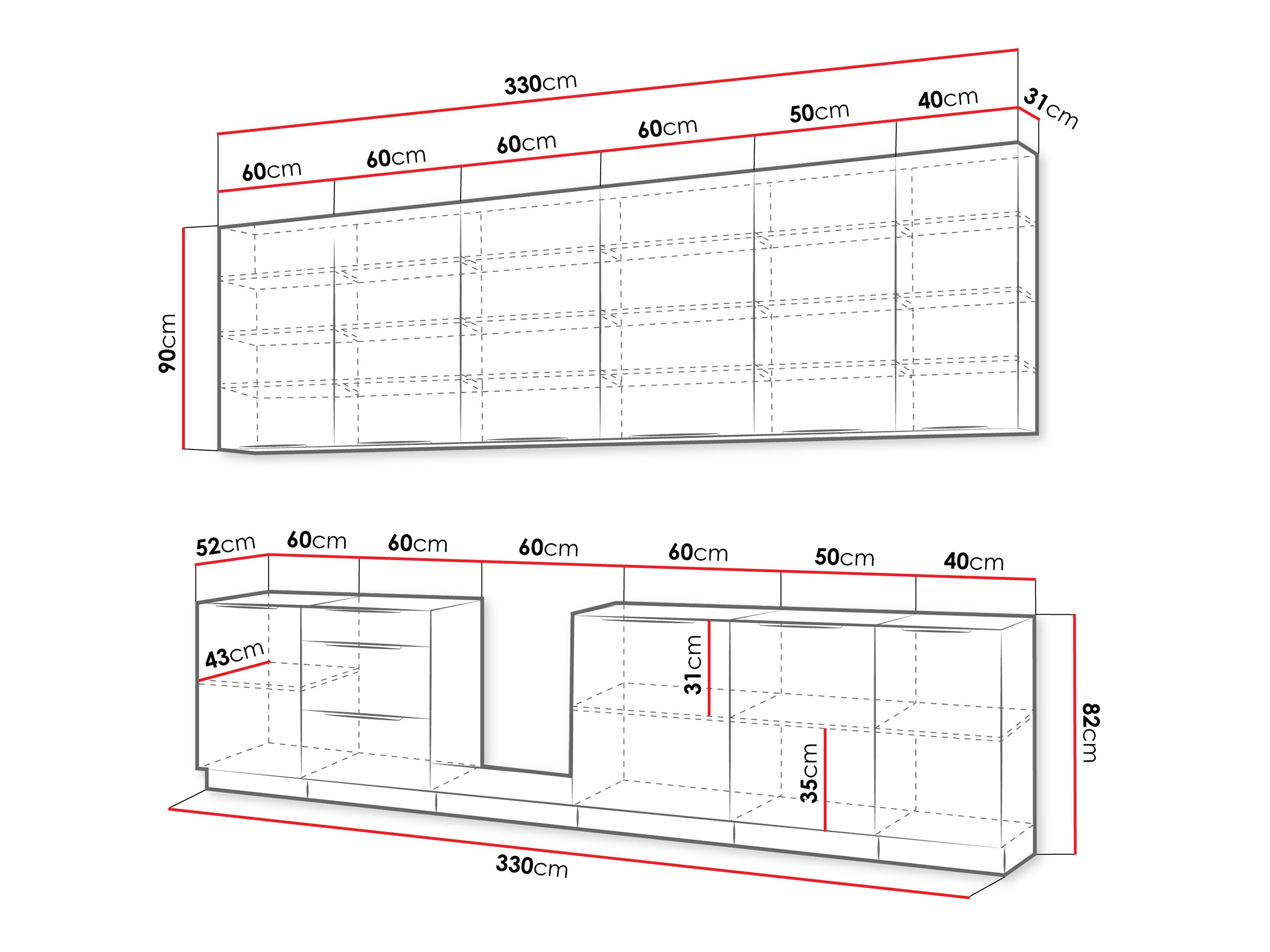 Modularni kuhinjski komplet Sole 159