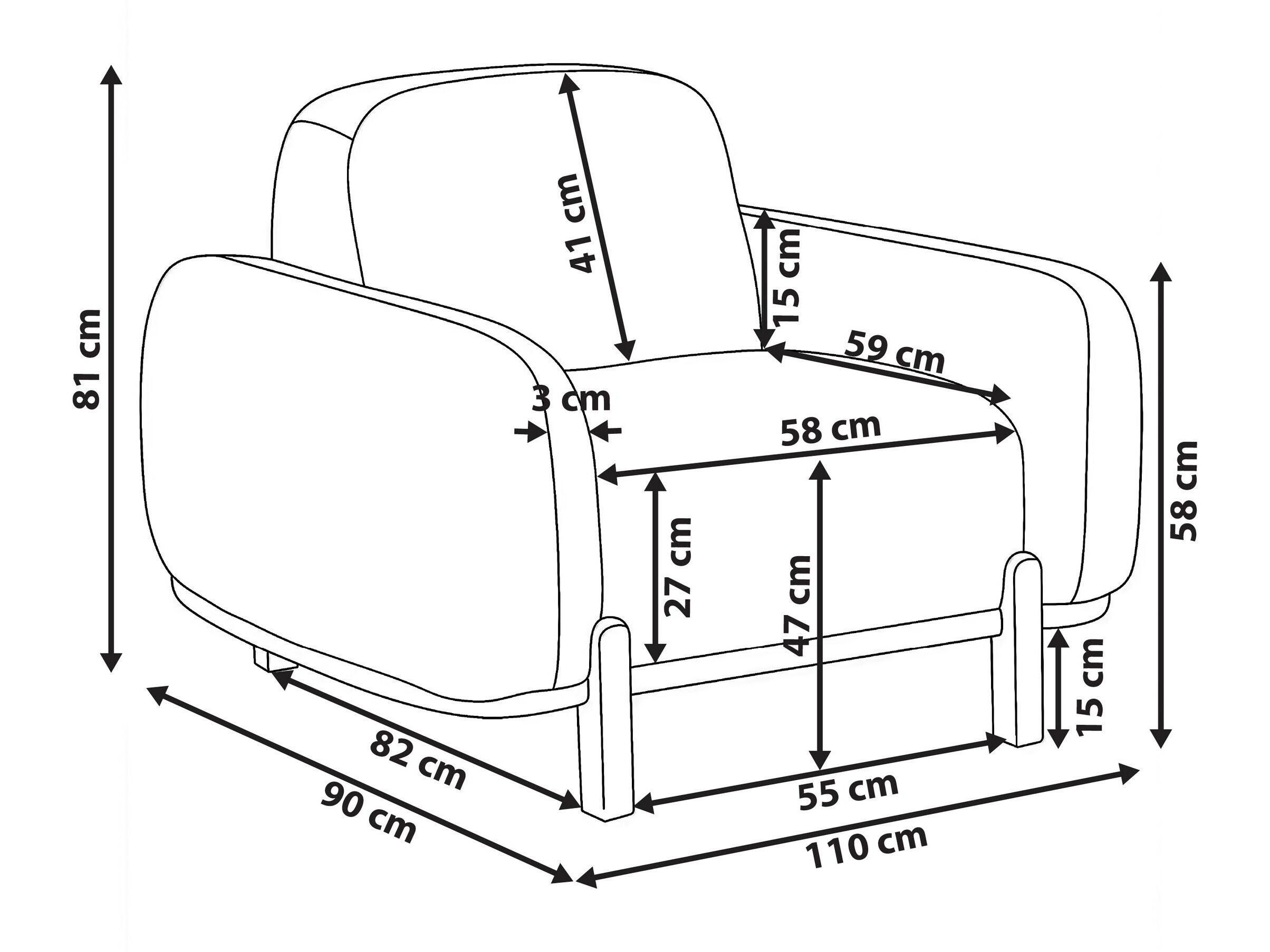 Fotelj Berwyn 3305 (Taupe)