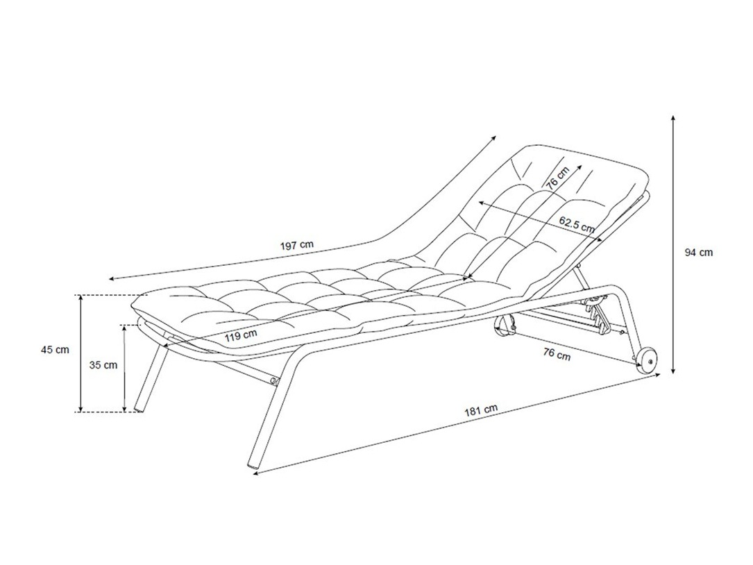 Vrtni ležalnik Mandeville 360