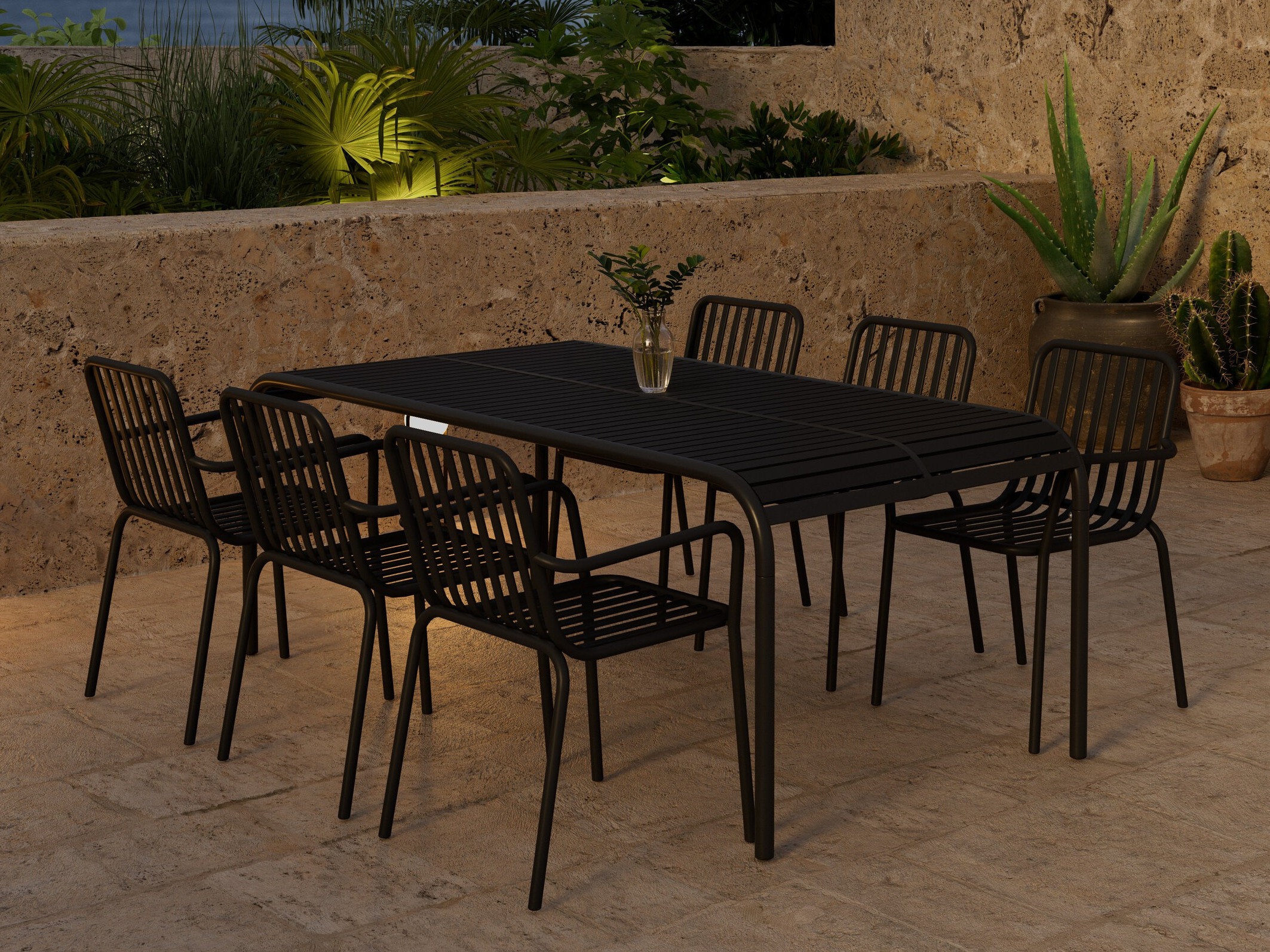 Komplet mize in stolov Dallas 5236