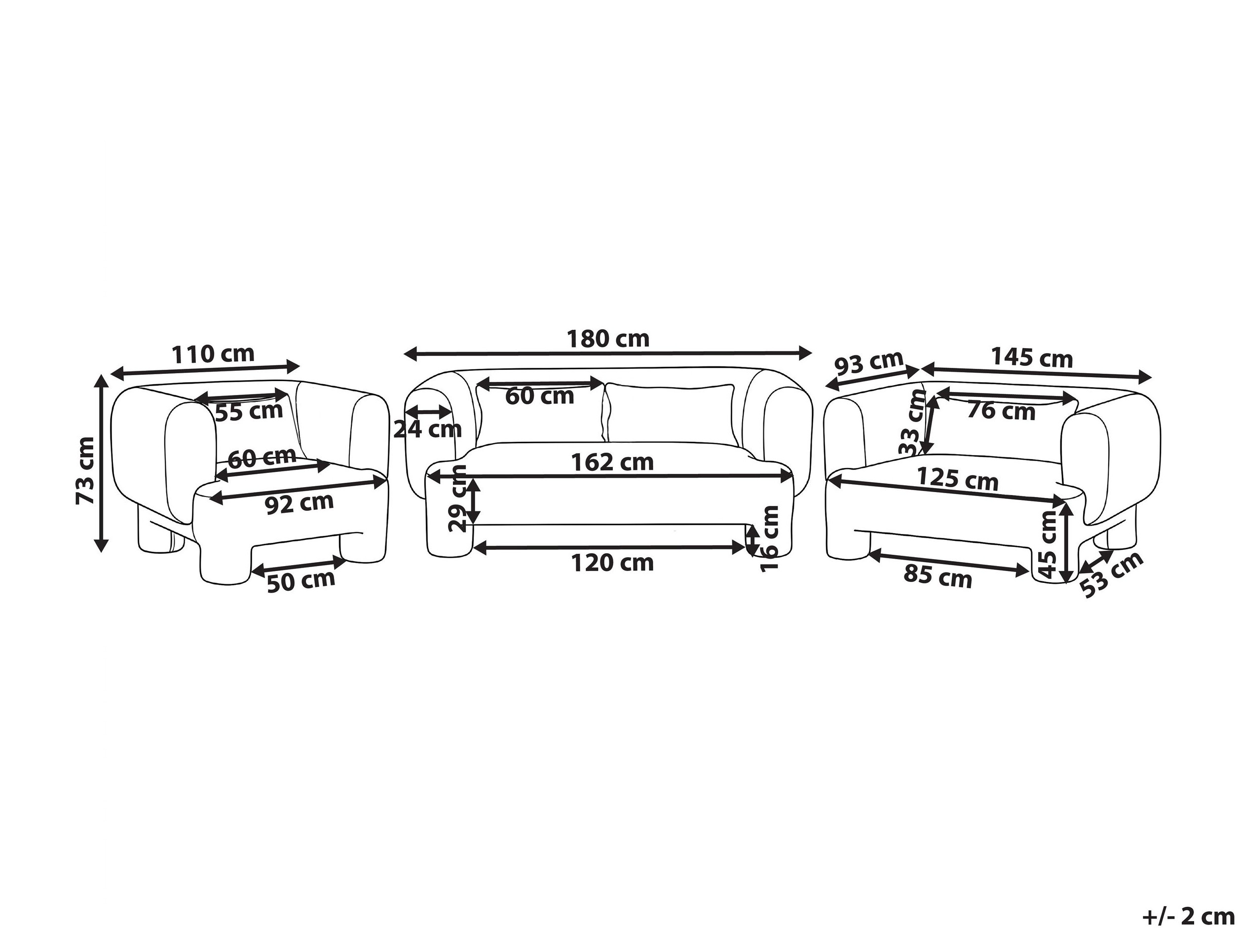 Komplet oblazinjenega pohištva Cavsali 104 (Bela)