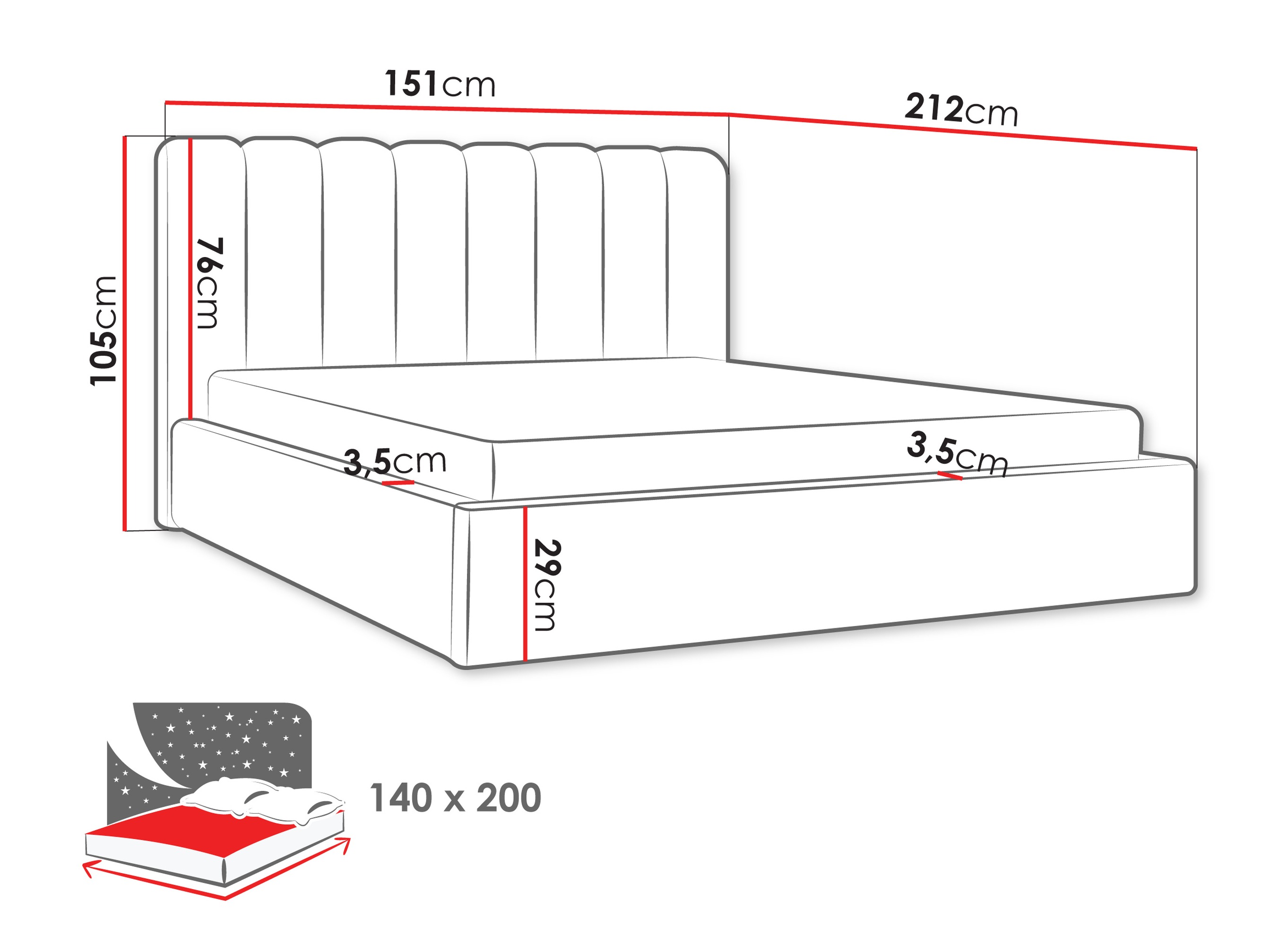 Postelja ComfiDream Stylos (Margo 227.09)