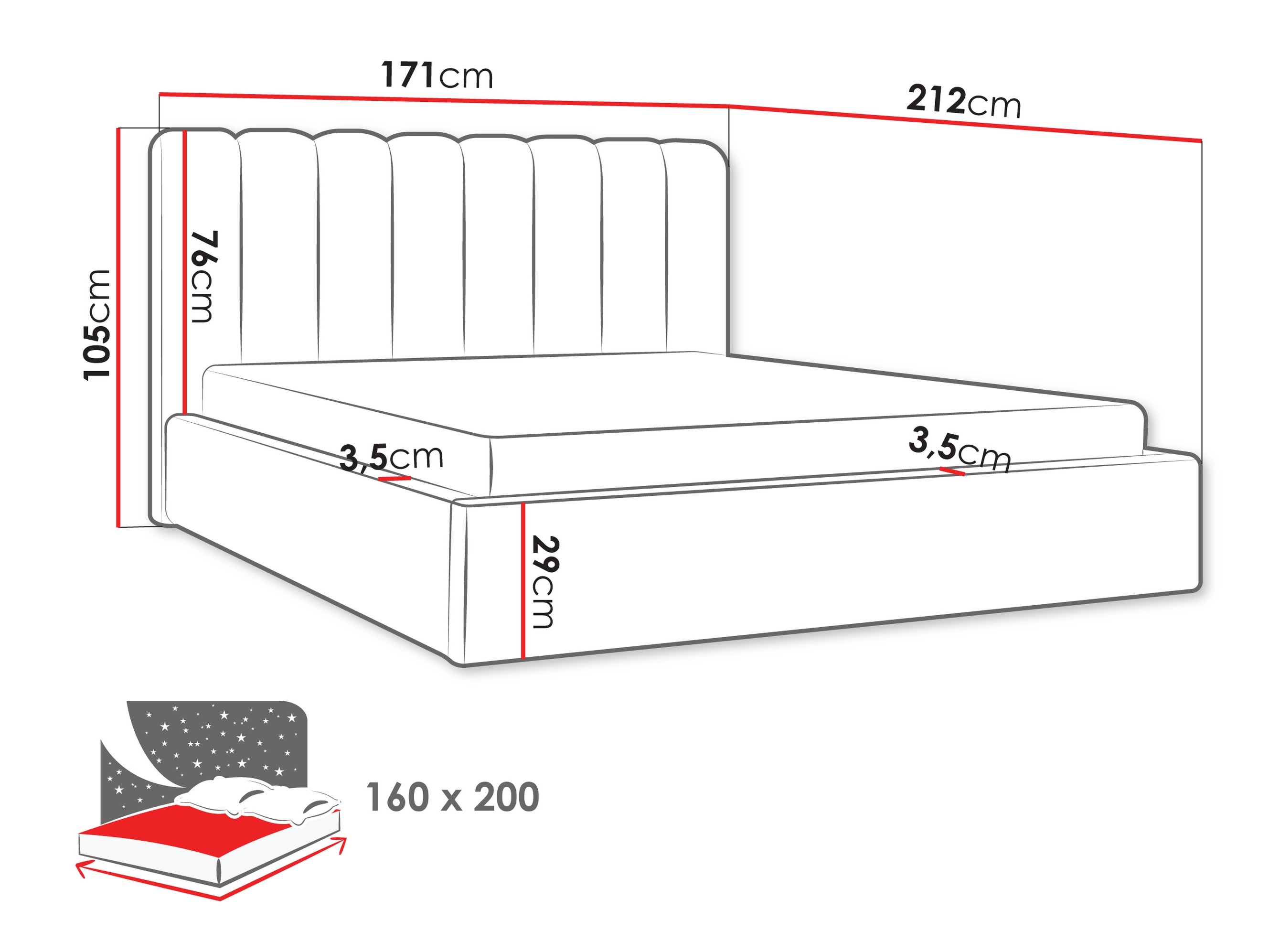 Postelja ComfiDream Stylos (Margo 227.09)