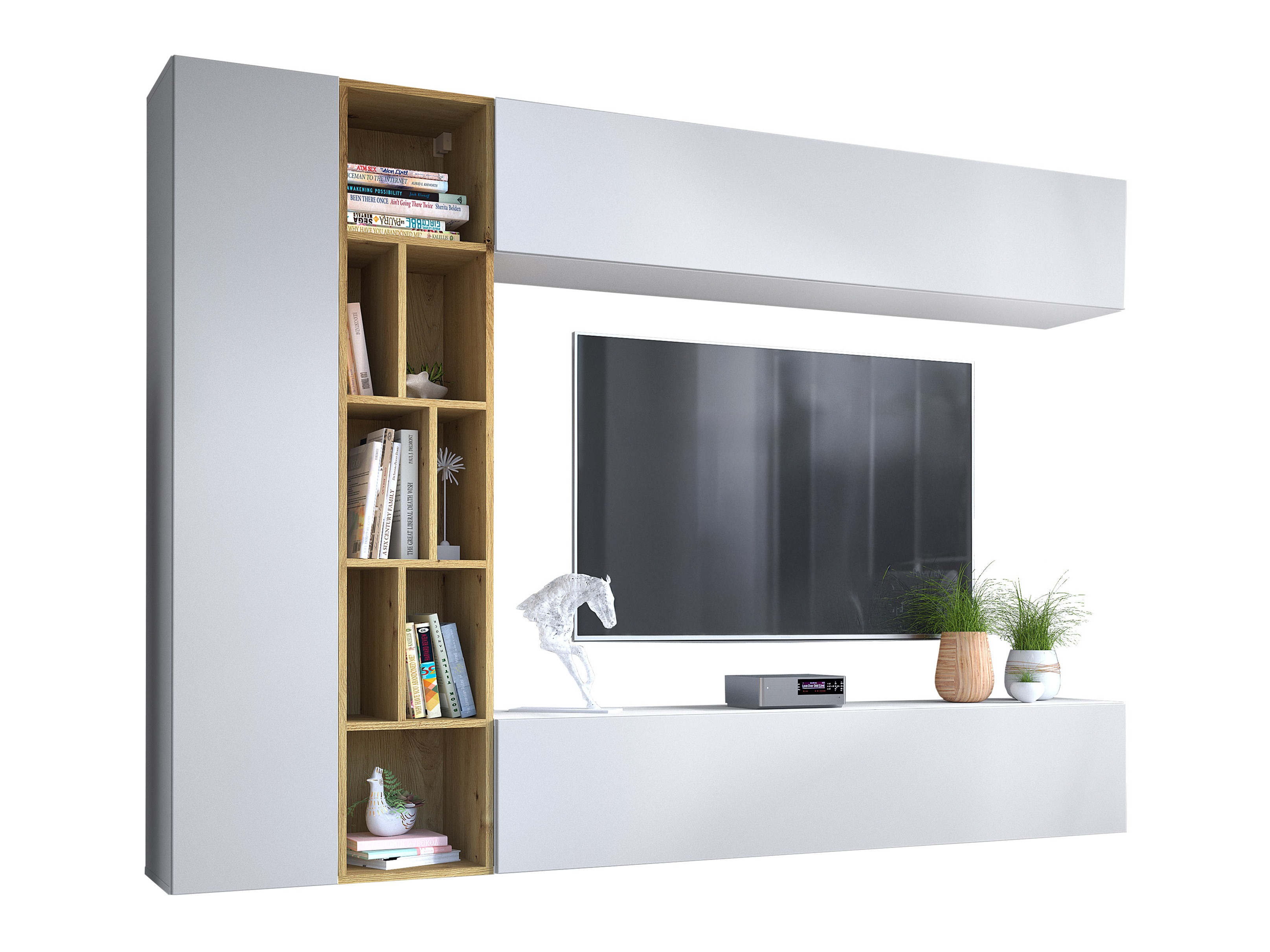 Komplet za dnevno sobo Comfivo Natura (Bela + Artisan hrast)