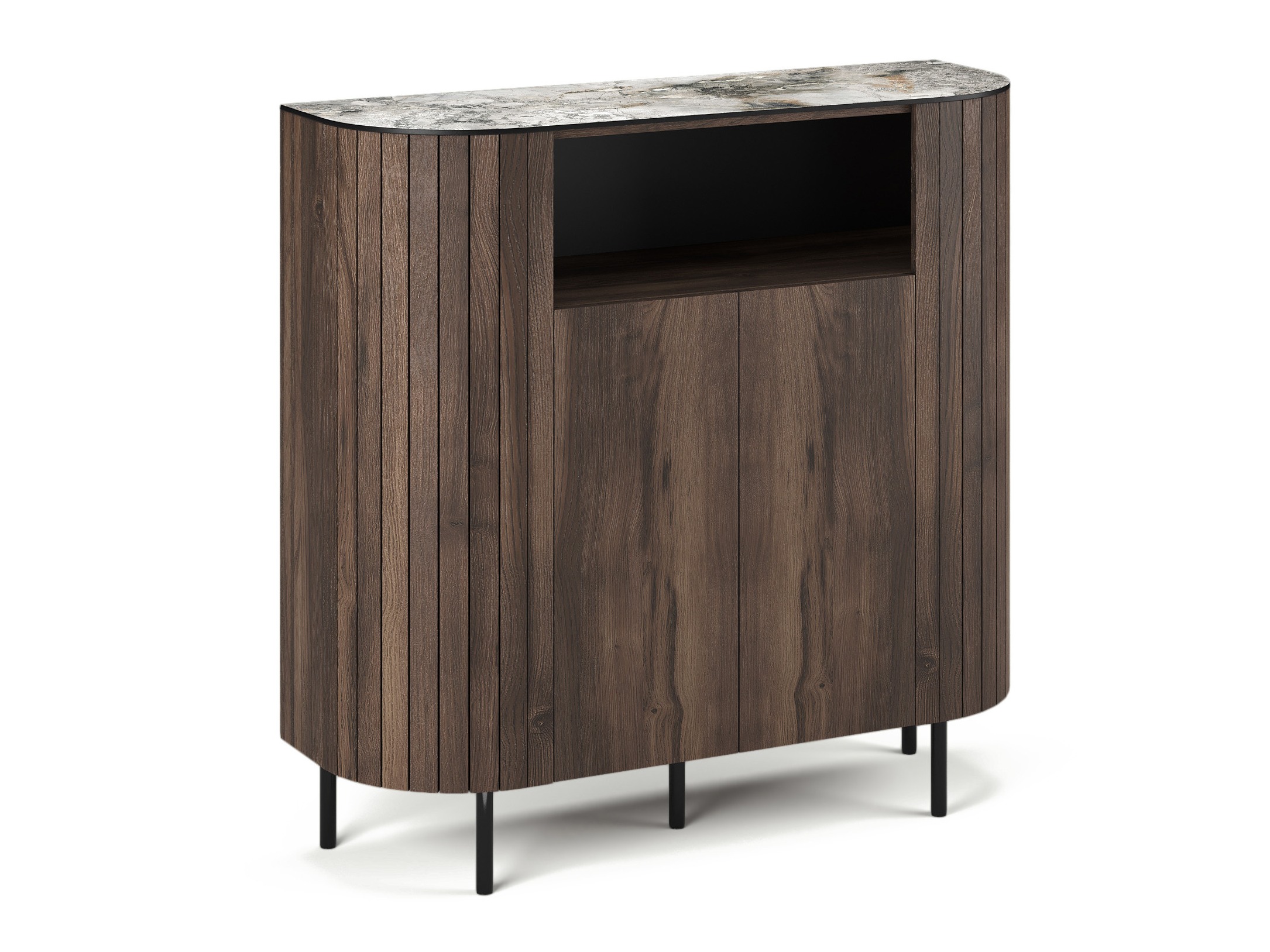 Omarica Verbela 102 (Temen hrast + Beli marmor)