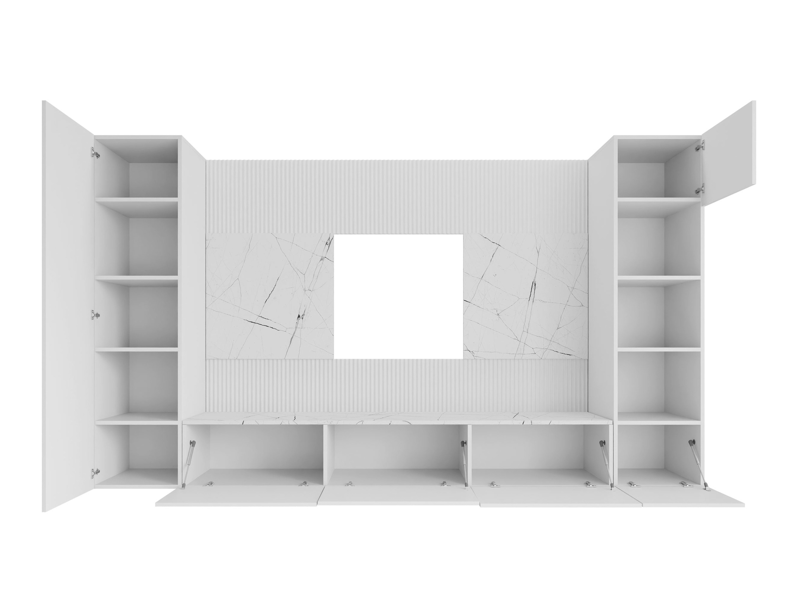 Komplet za dnevno sobo Comfivo Salix IV (Bela + Beli marmor)