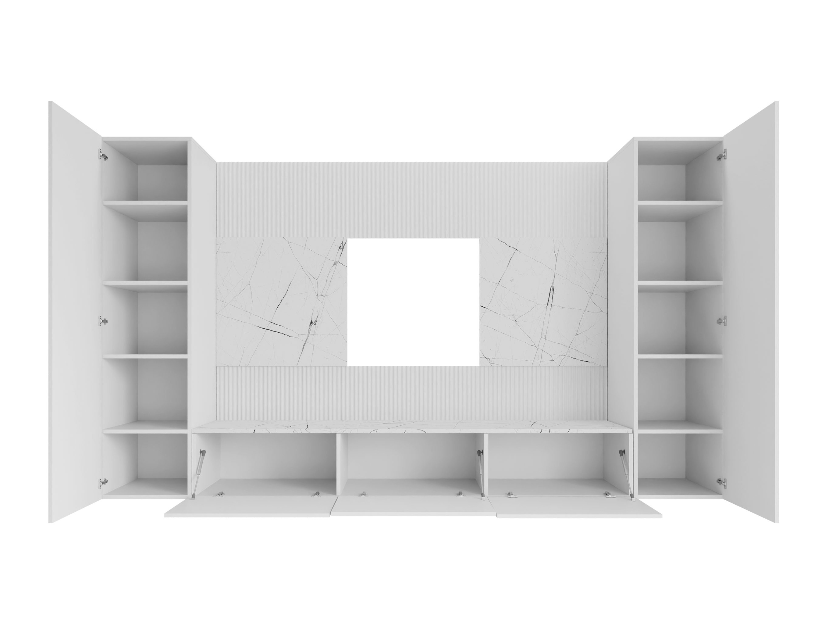 Komplet za dnevno sobo Comfivo Salix V (Bela + Beli marmor)