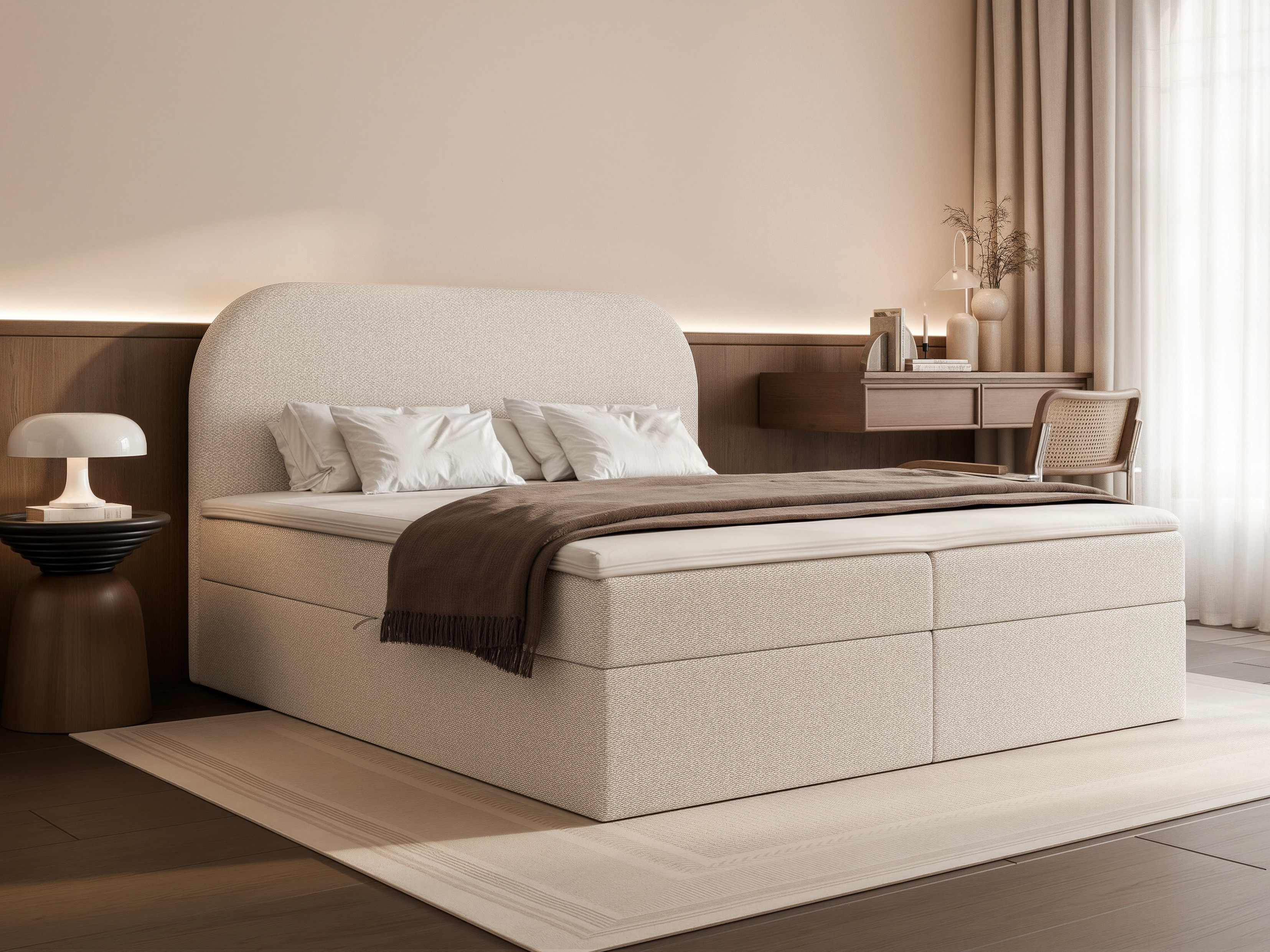 Boxspring postelja Martinez 131 (Lumi 04)
