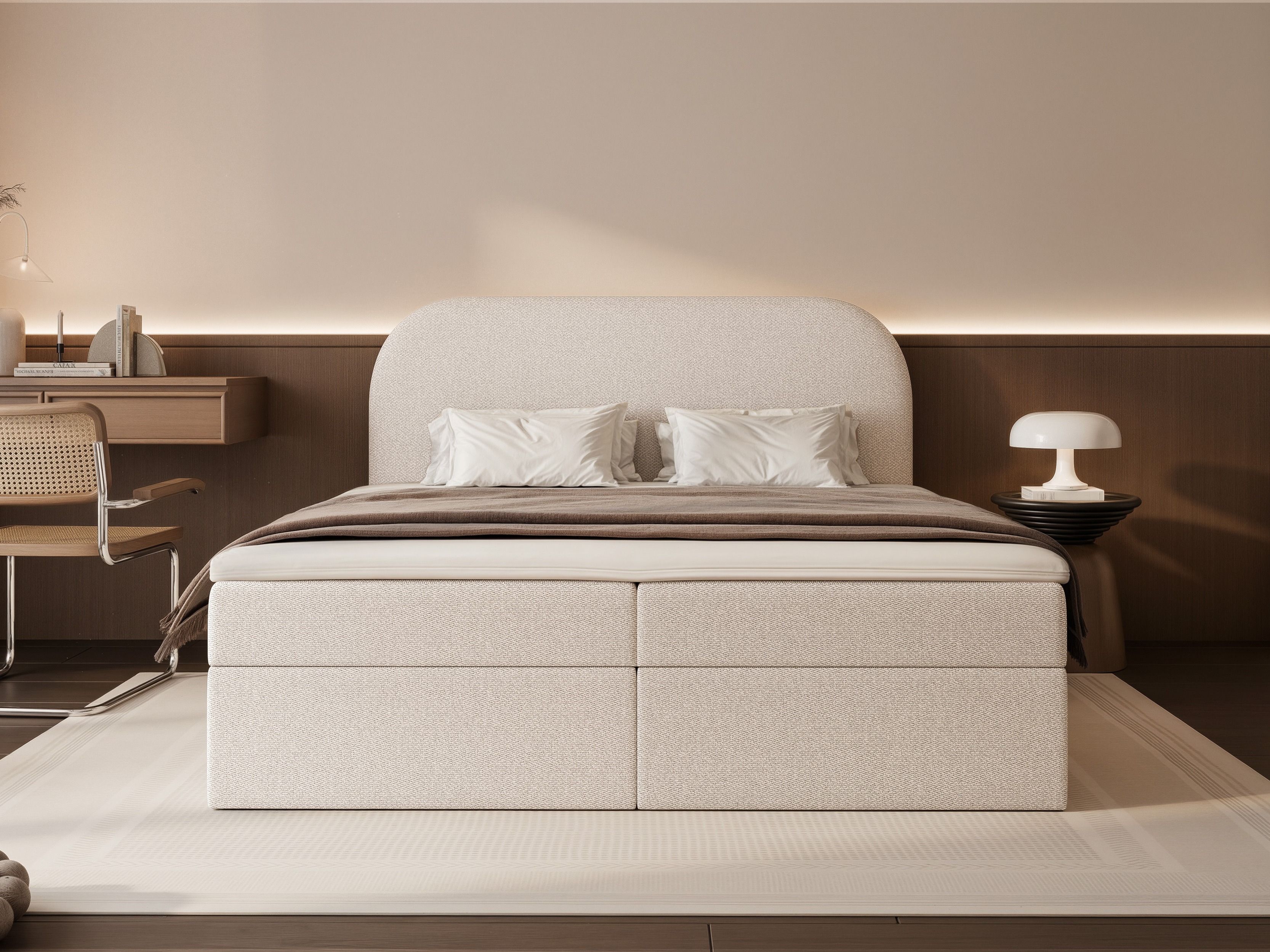 Boxspring postelja Martinez 131 (Lumi 04)